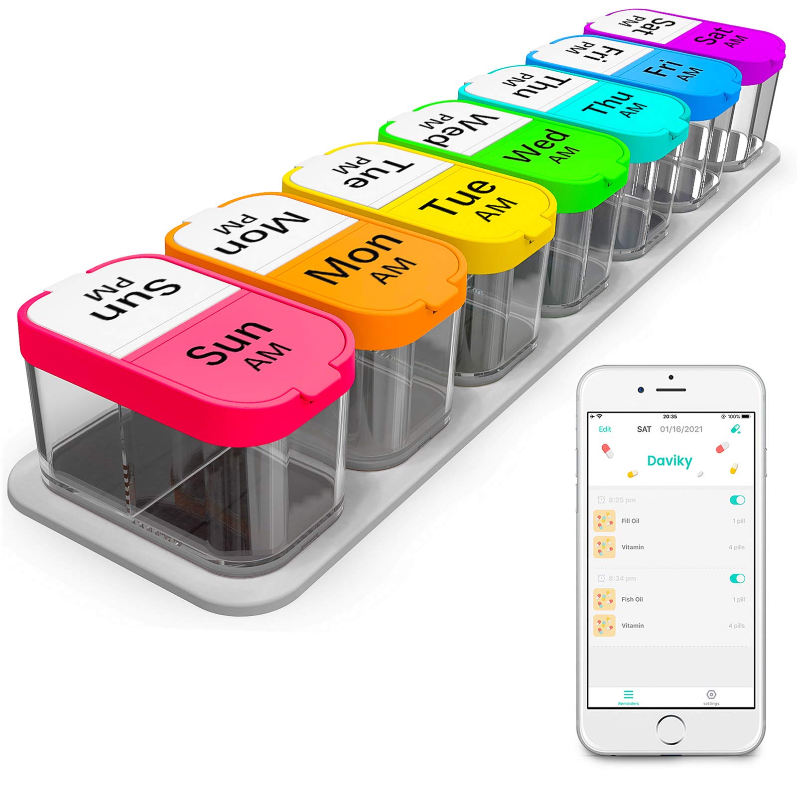 Monthly & Weekly Pill Organizer - Extra Large 2 Times a Day Medication Box - Perfect for Vitamins, Supplements & Daily Medicine Storage