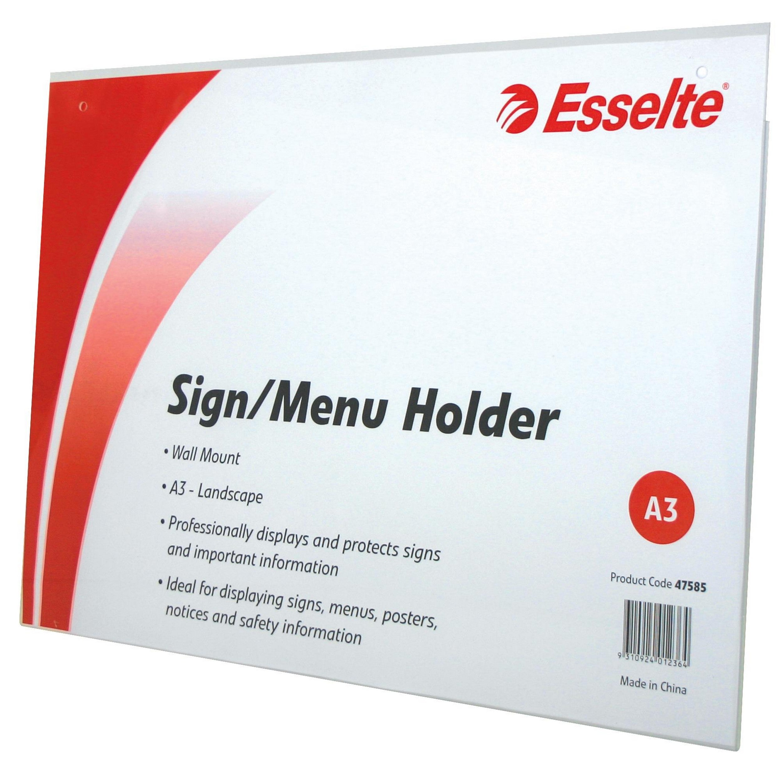 Wall Mountable A3 Brochure Sign Holder - Landscape Menu Display for Restaurants, Cafes & Retail Stores