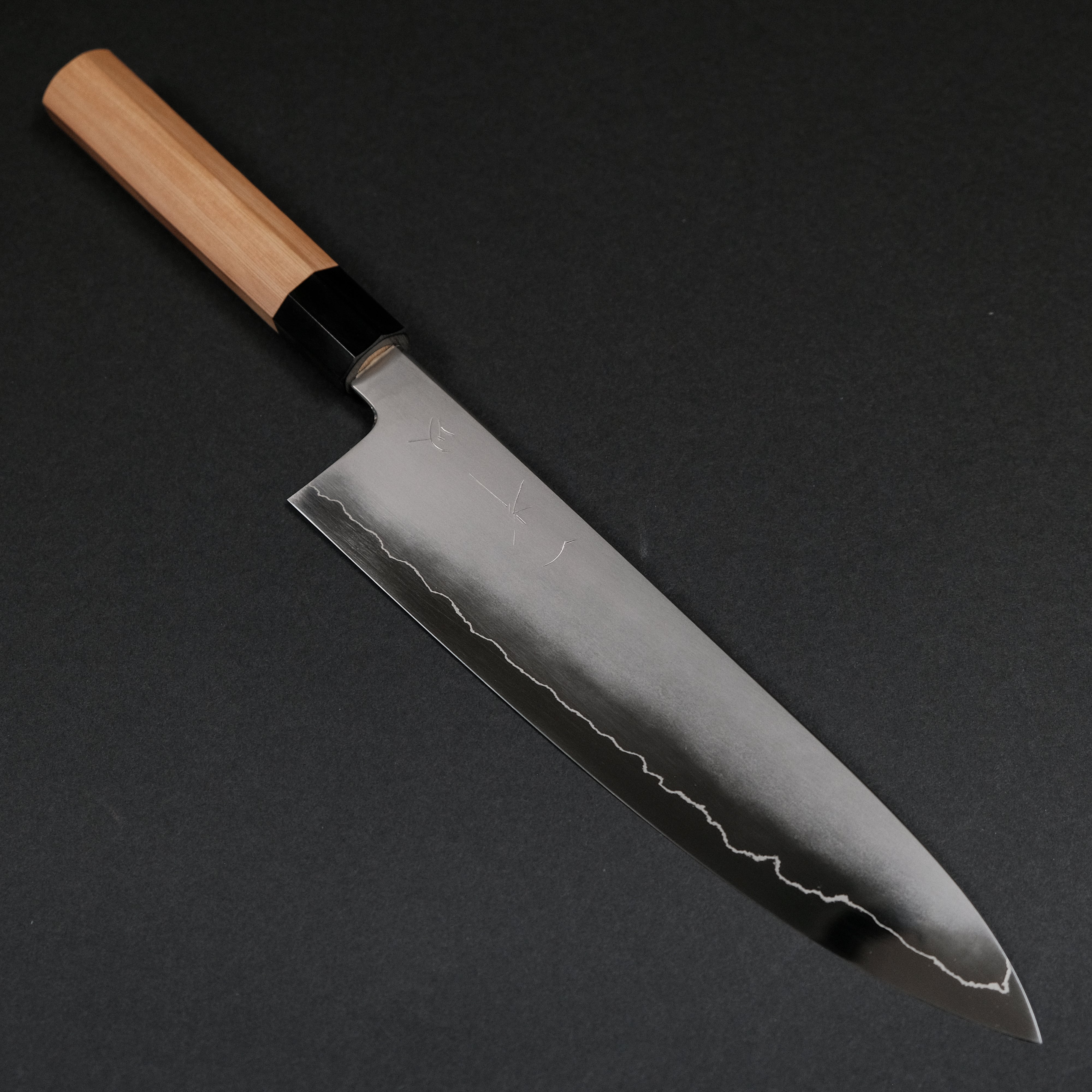 Hitohira Kikuchiyo Izo Silver #3 Gyuto Japanese Chef Knife 240mm with Yakusugi Cedar Handle - Premium Kitchen Tool for Sushi, Meat Cutting & Professional Cooking