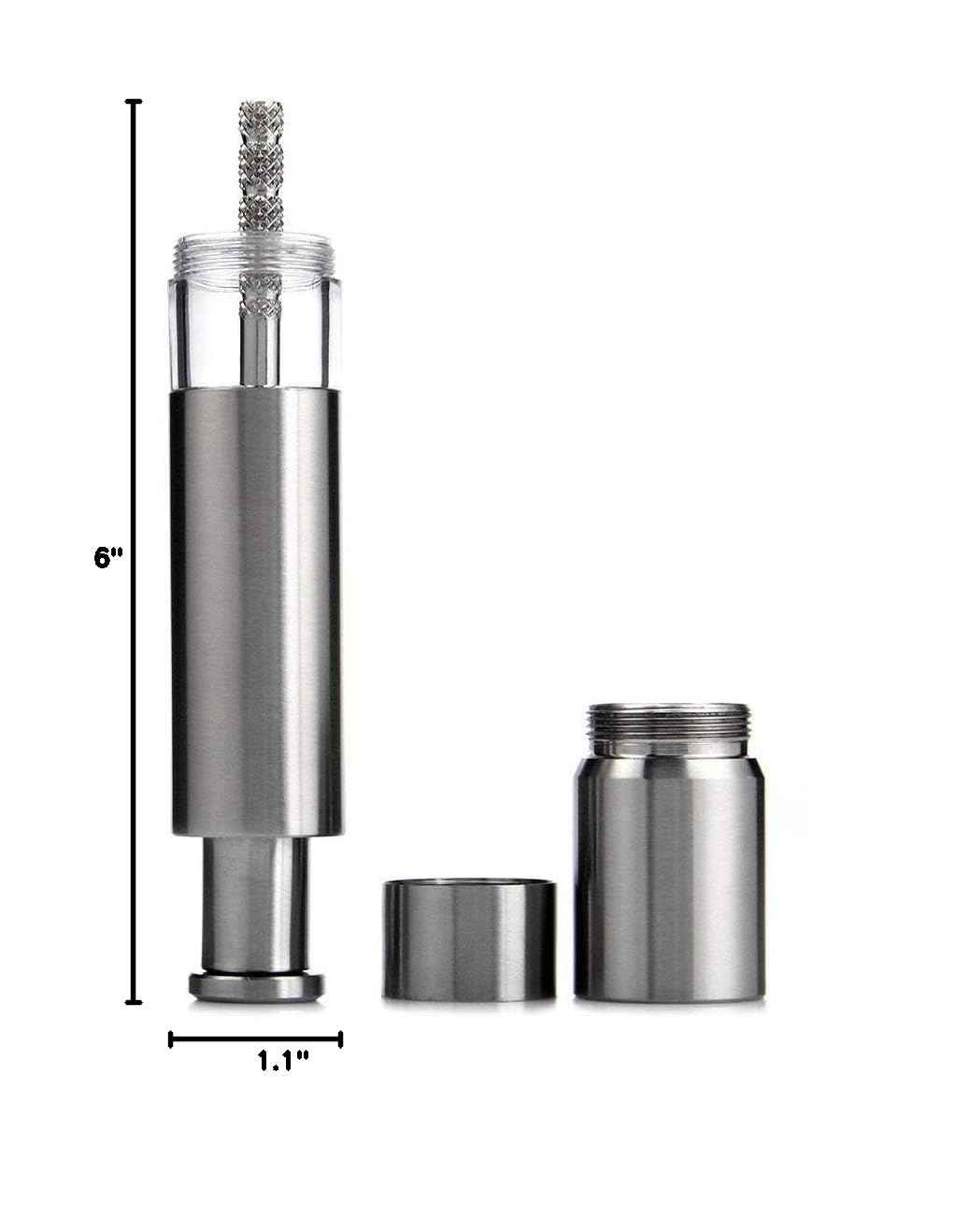 Premium Stainless Steel Salt and Pepper Grinder Set of 2 - Adjustable Push Button Design for Black Pepper, Sea Salt & Himalayan Salt - Perfect for Kitchen, Dining Table & Outdoor BBQ
