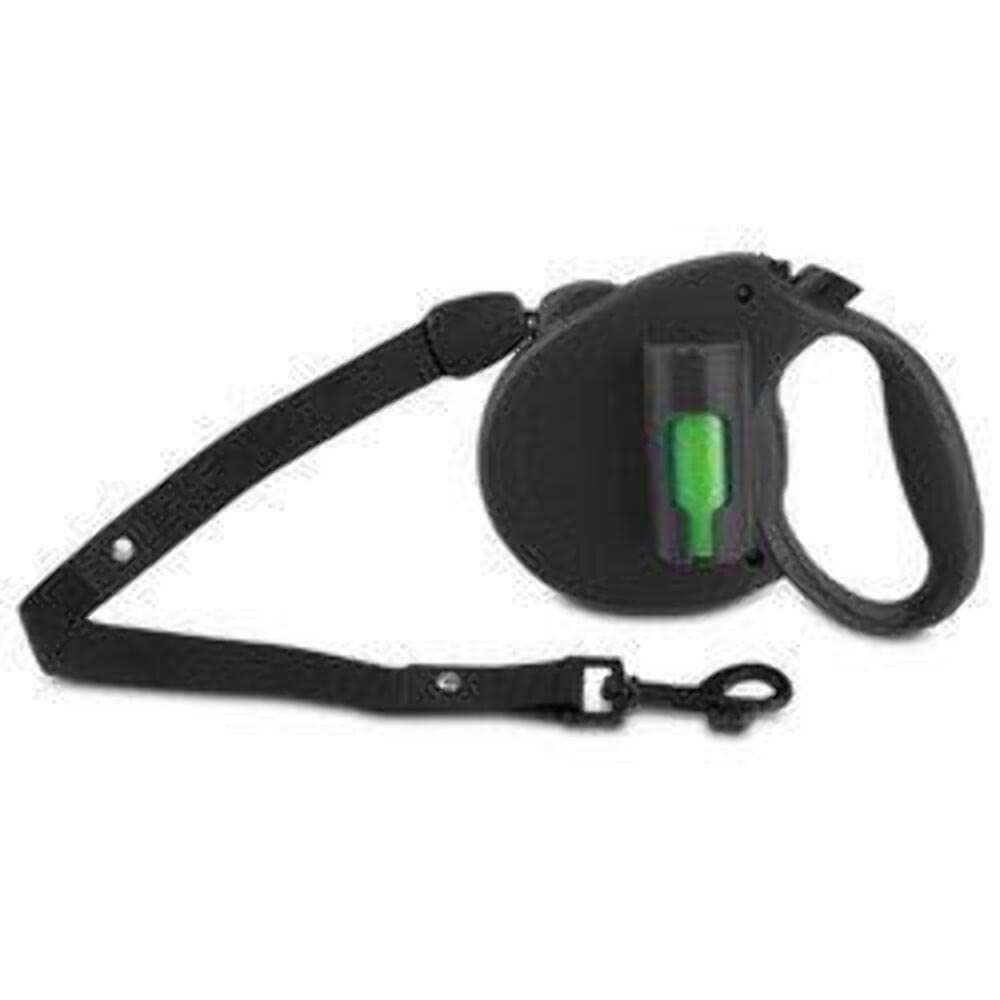 Eco-Friendly P.A.W. Bio Retractable Dog Leash with Biodegradable Waste Bags - Black | Durable & Adjustable for Small to Large Dogs | Perfect for Walking, Hiking & Outdoor Adventures