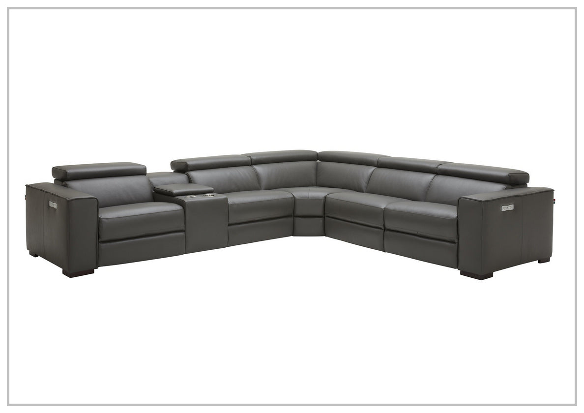 Gio Italia Aventura L-Shaped Leather Power Reclining Sectional Sofa - Modern Living Room Furniture for Home Theater & Family Gatherings