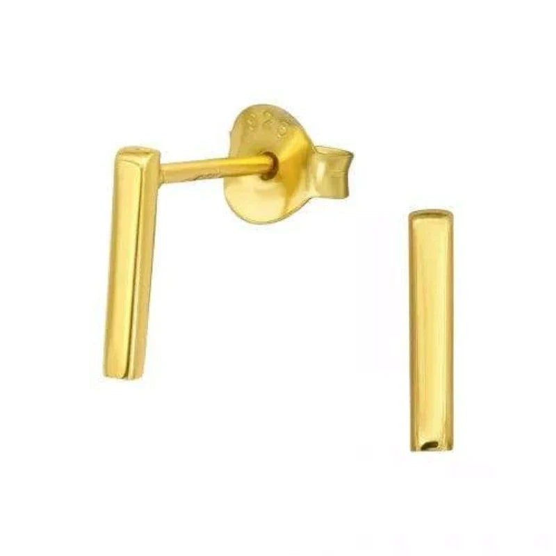 14K Gold Bar Stud Earrings for Women - Minimalist Dainty Hoop Earrings for Everyday Wear - Perfect for Work, Date Night & Gifting