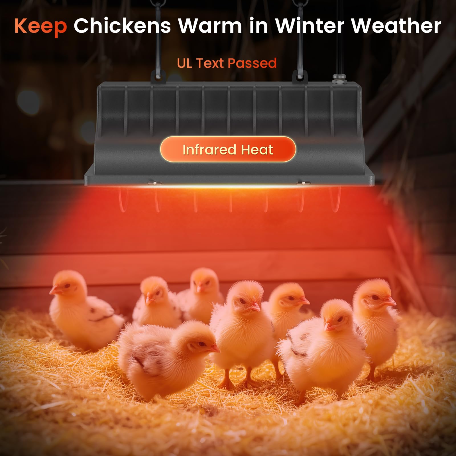 250W Brooder Heater for 30 Chicks - Adjustable Height Chicken Coop Heating Lamp with 7.86ft UL Certified Cord - Safe & Durable Heat Plate for Poultry, Ducklings & Small Animals - Perfect for Indoor Brooding, Winter Warming & Livestock Supplies