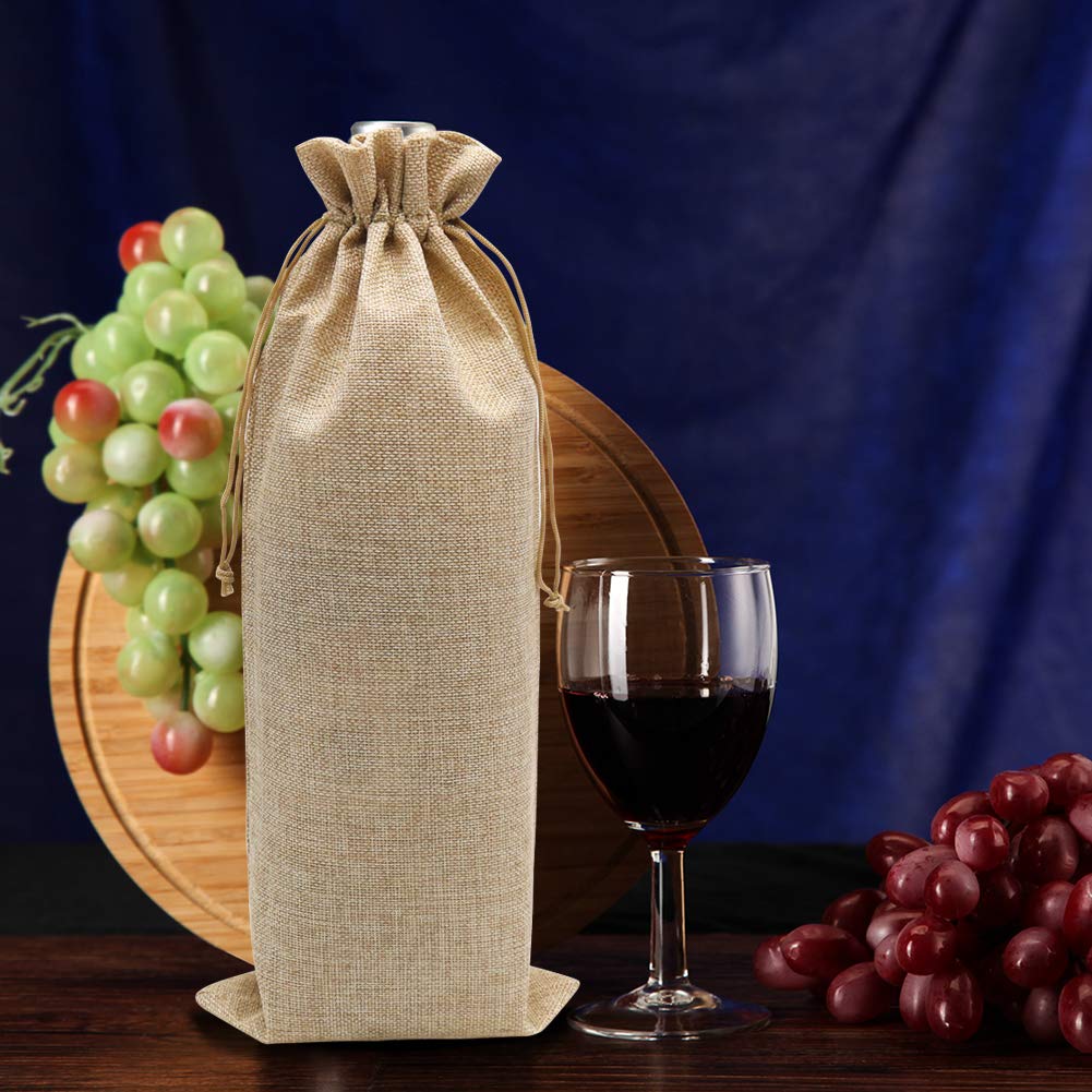 10pcs Burlap Wine Bags for 1.5L Magnum Bottles | Hessian Cloth Liquor Bottle Covers | Christmas Wedding Party Favors & Gifts | Perfect for Holiday Celebrations, Wine Tastings & Special Events