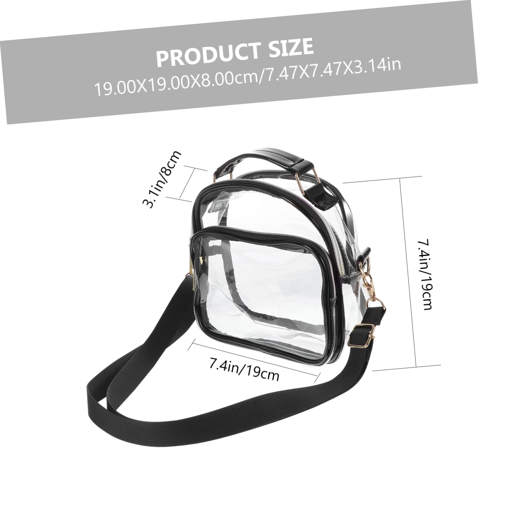 BESPORTBLE Women's Single Shoulder Crossbody Bag - PVC Clear Purse for Concerts, Stadiums & Events - Approved Clear Bag Policy Compliant - Perfect for Music Festivals, Sports Games & Travel