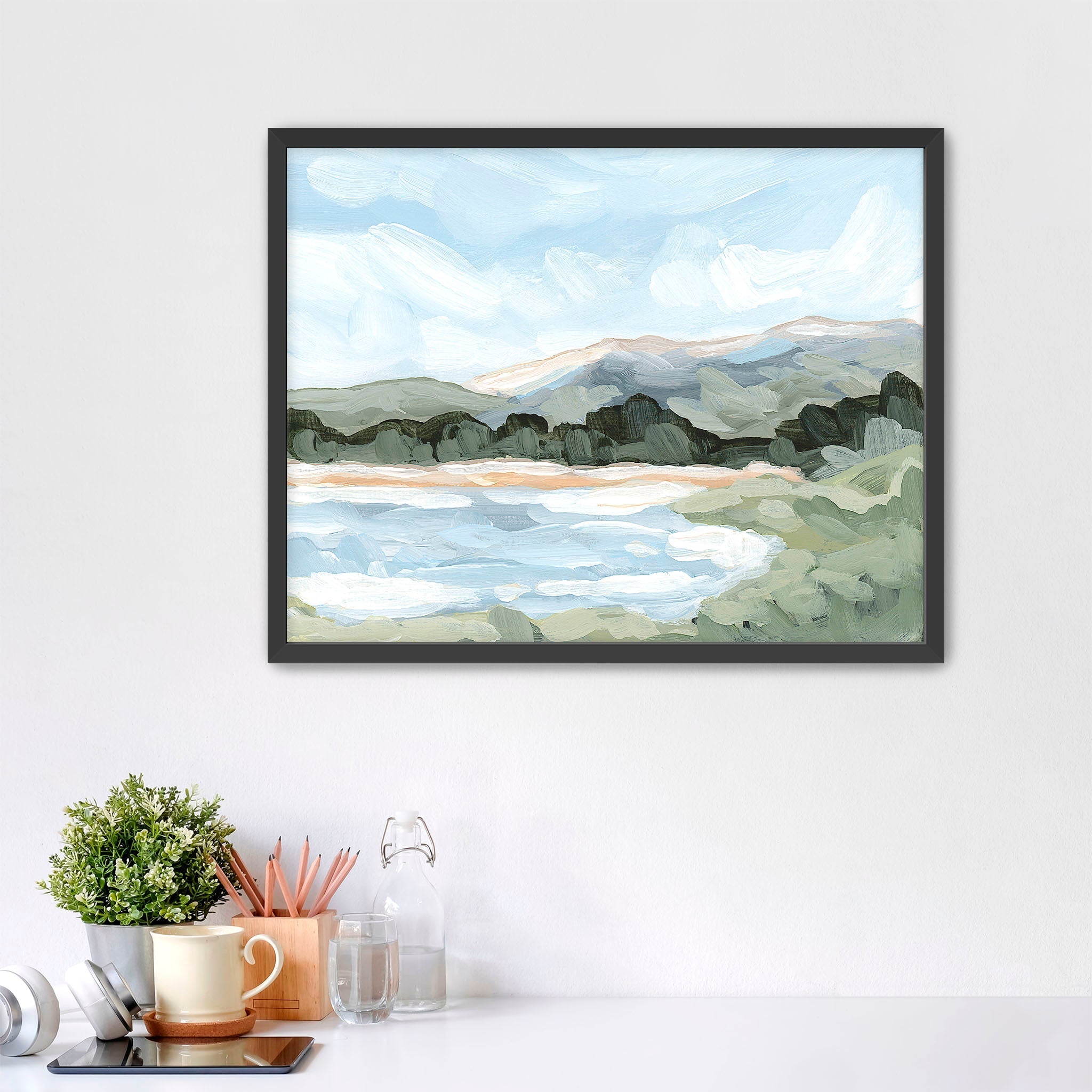 Catamount Reservoir II Art Print - Stunning Landscape Wall Decor for Home & Office - Perfect for Living Room, Bedroom, or Office Space
