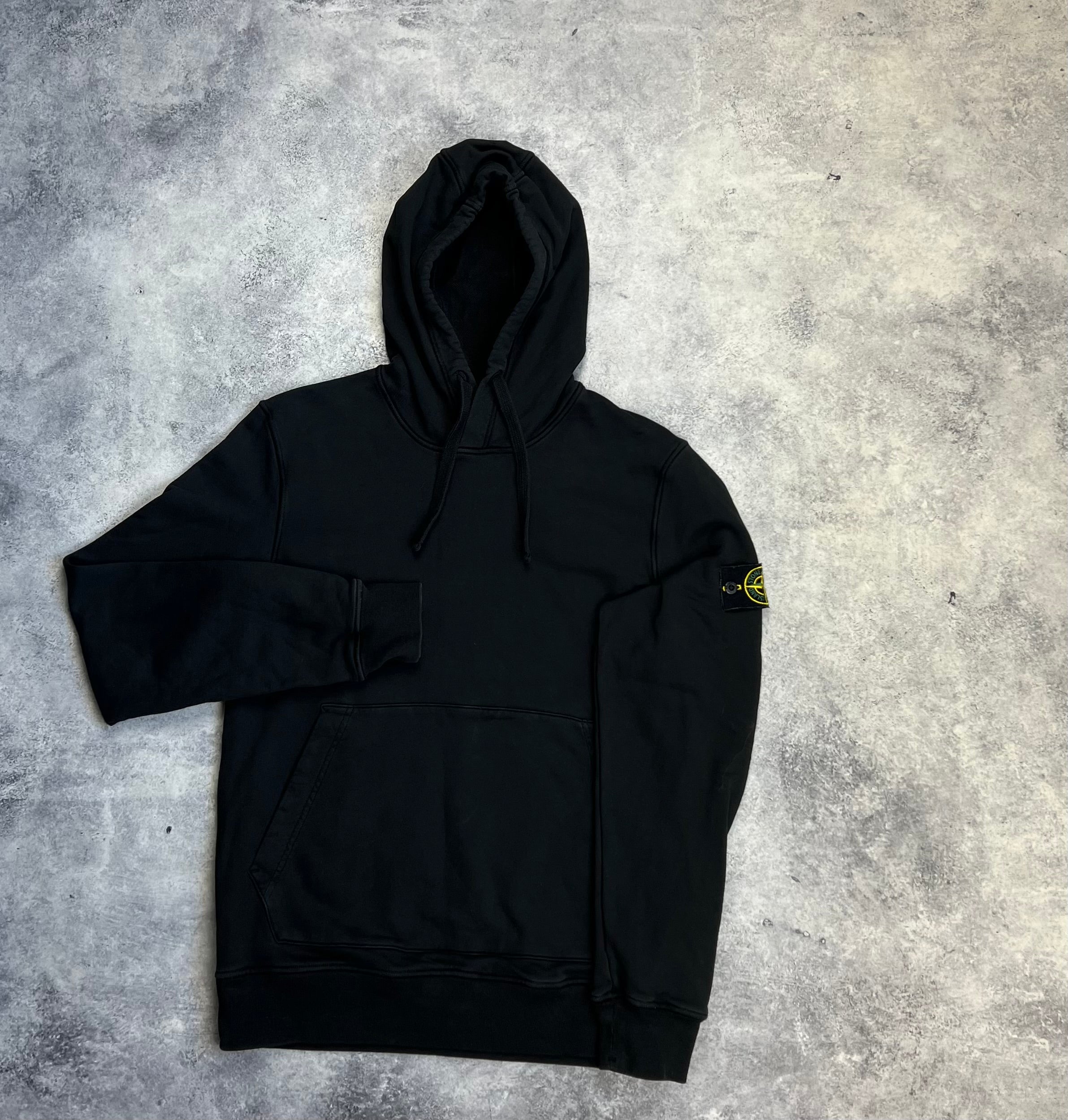 Stone Island 2021 Black Pullover Hoodie for Men - Premium Cotton Fleece Streetwear Sweatshirt | Perfect for Casual Outfits, Gym & Outdoor Activities