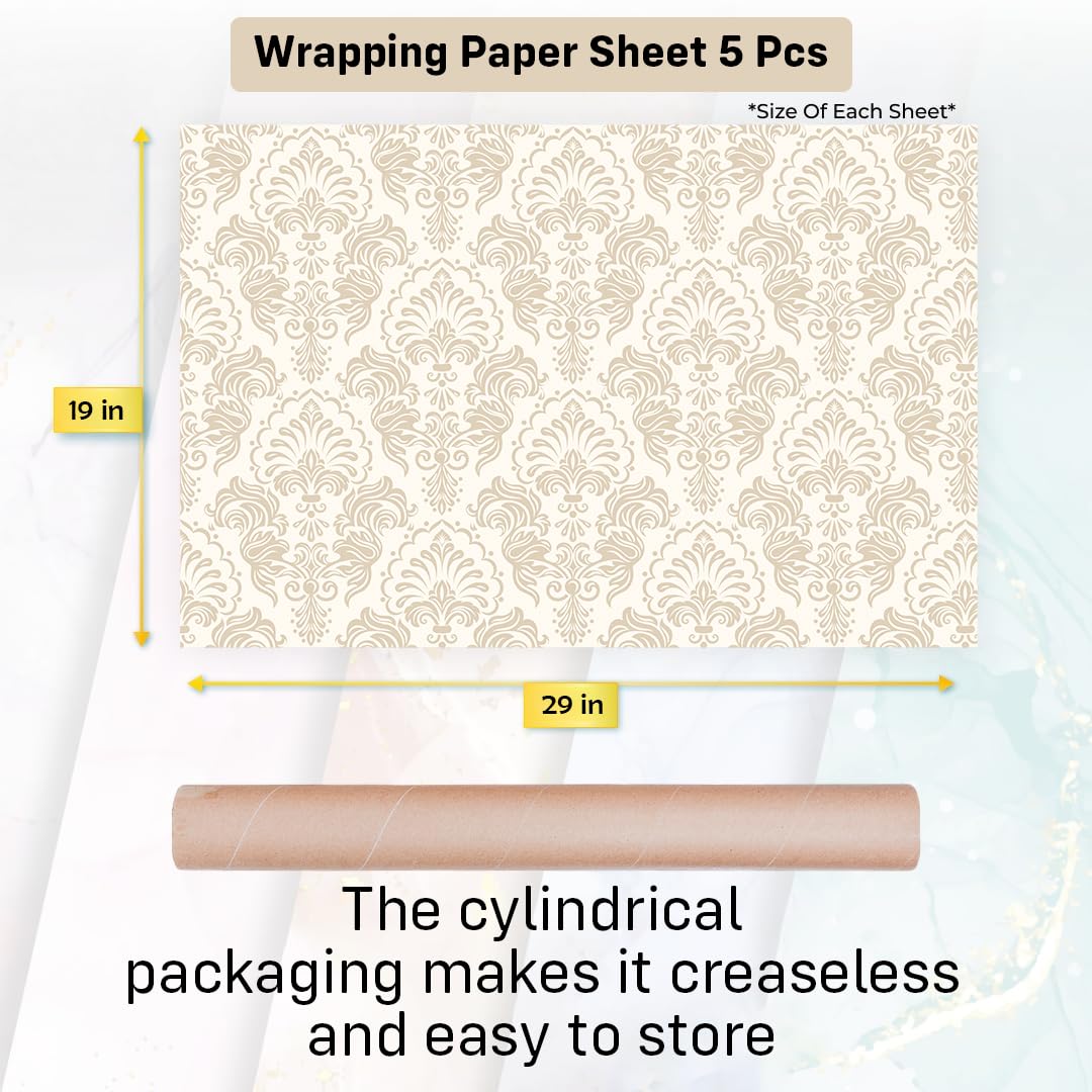 Party Propz Gift Wrapping Paper Rolls - Pack of 5 | Premium Wrapping Sheets for Birthday, Christmas & Holiday Presents | Perfect for DIY Gift Wrapping, Party Decorations & Craft Projects
