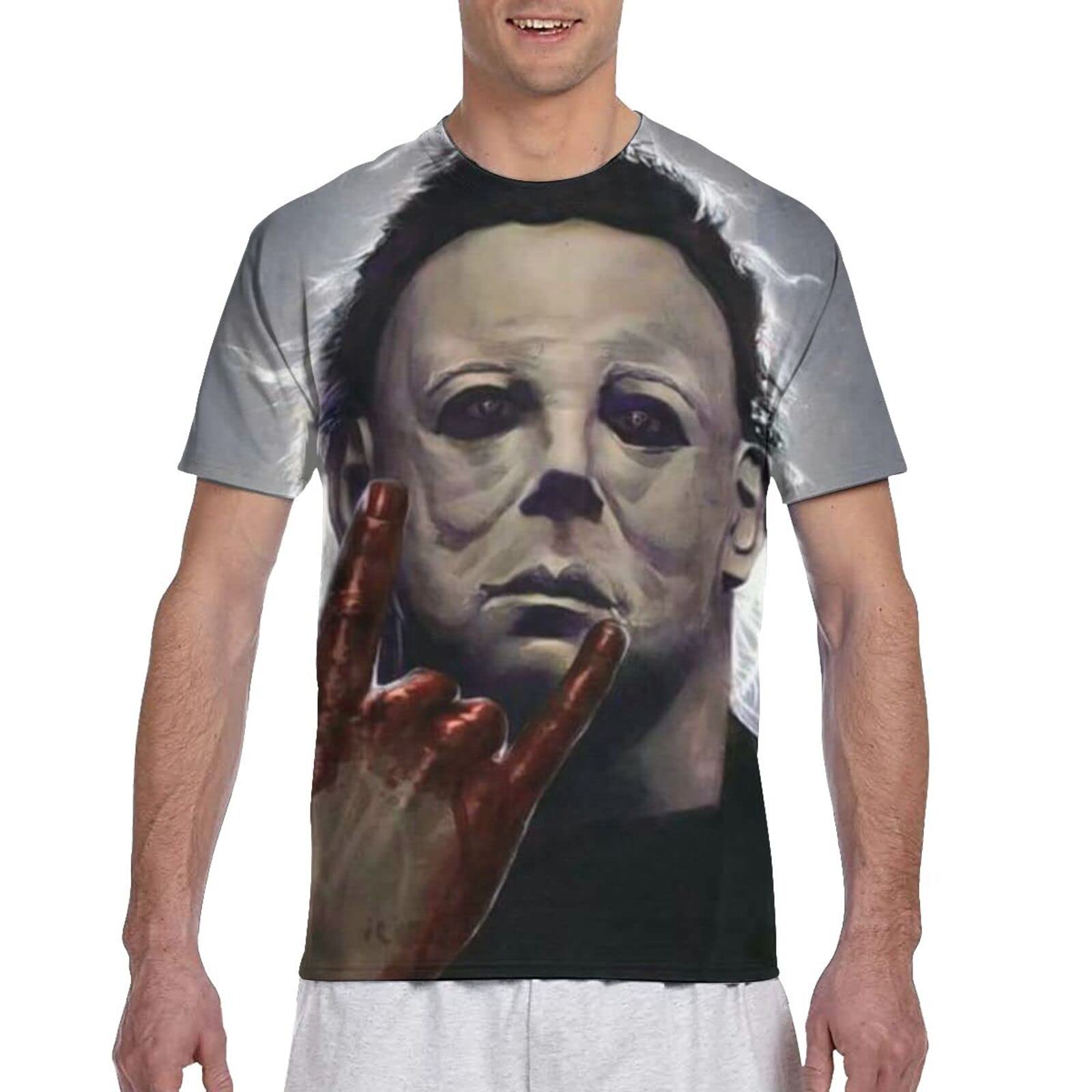 Men's Halloween Horror Movie T-Shirt - Funny Scary Short Sleeve Crew Neck Tee for Adults & Youth | Perfect for Halloween Parties, Horror Movie Nights & Gifts