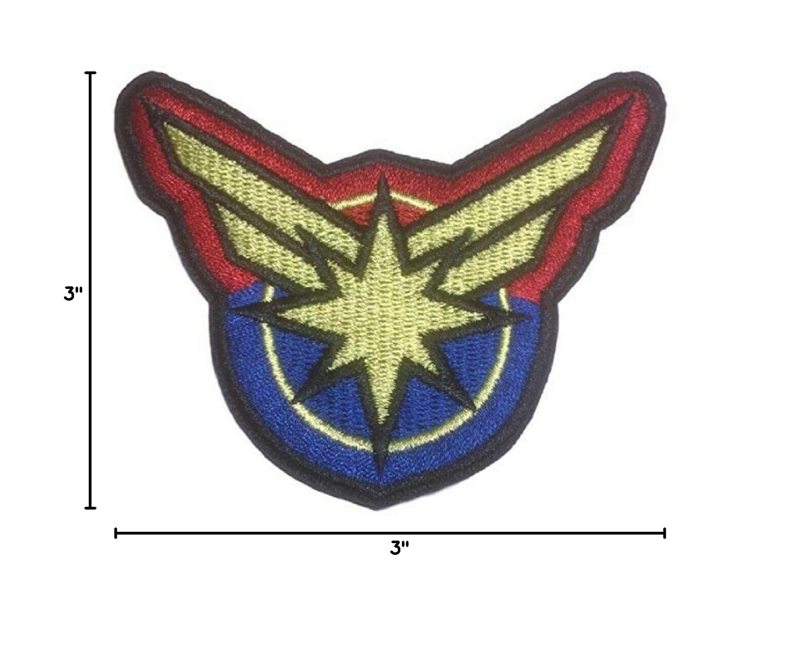 Captain Marvel Burst Logo Embroidered 3