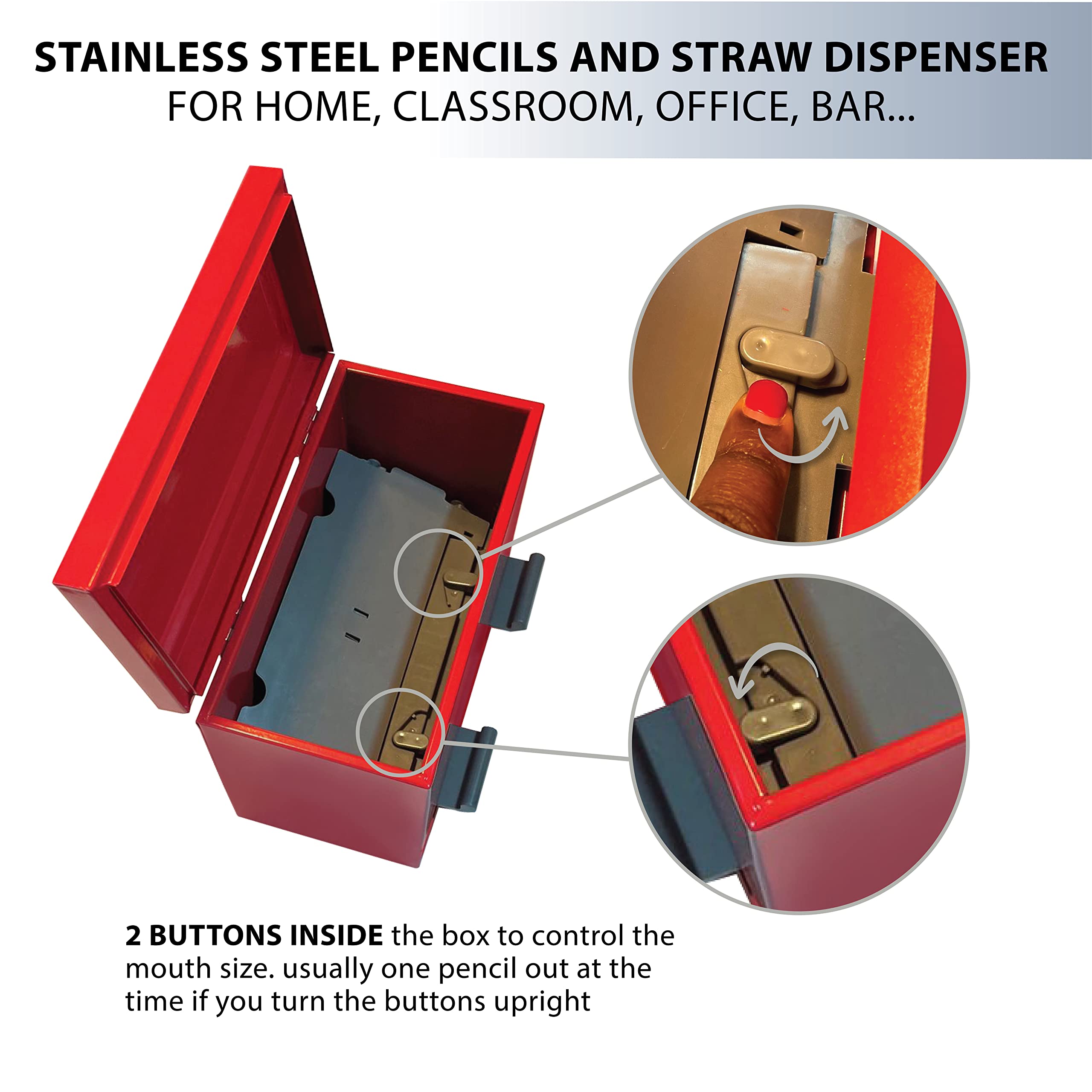 200-Pack Stainless Steel Pencil Dispenser for Classroom Organization - Teacher Supplies, Straw Dispenser & School Storage Caddy | Perfect for Elementary Classrooms, Office Desks & Craft Stations