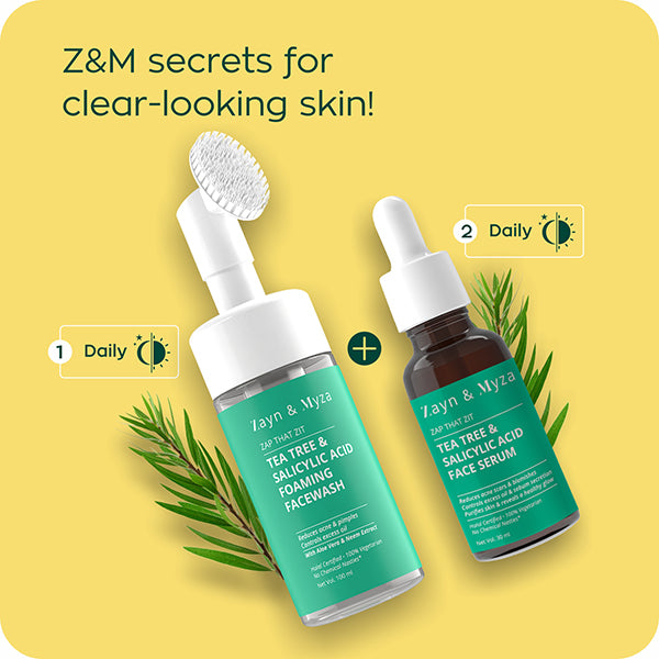 ZM Zayn & Myza Tea Tree & Salicylic Acid Foaming Face Wash 100ml - Acne Treatment & Oil Control for Clear Skin - Perfect for Daily Skincare Routine