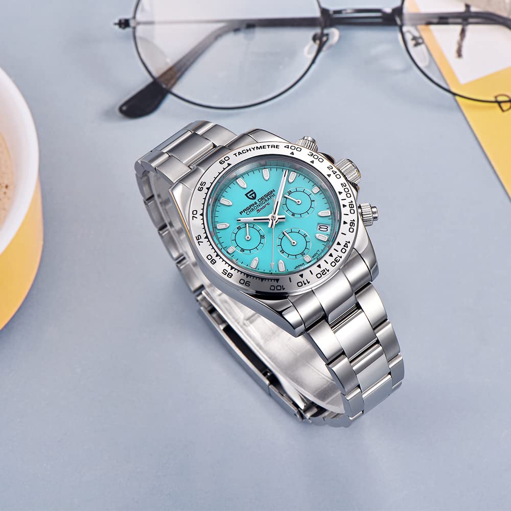 Pagani Design Classic Men's Chronograph Watch - Stainless Steel, Japanese VK63 Quartz Movement, 100m Waterproof - Luxury Business & Dress Watch for Office, Formal Events & Everyday Wear