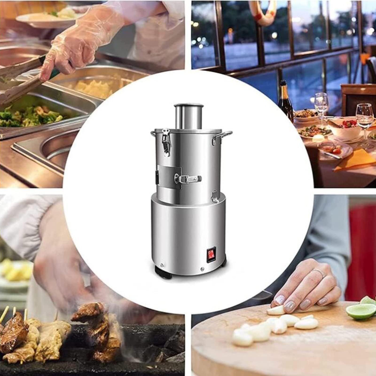 Electric Garlic Peeler Machine - 110V/220V Commercial Grade, 30kg/H Capacity, 200W Stainless Steel Garlic Peeling & Separator for Restaurants, Kitchens & Food Processing (220V Option) - Perfect for Bulk Garlic Peeling, Meal Prep & Commercial Food Production