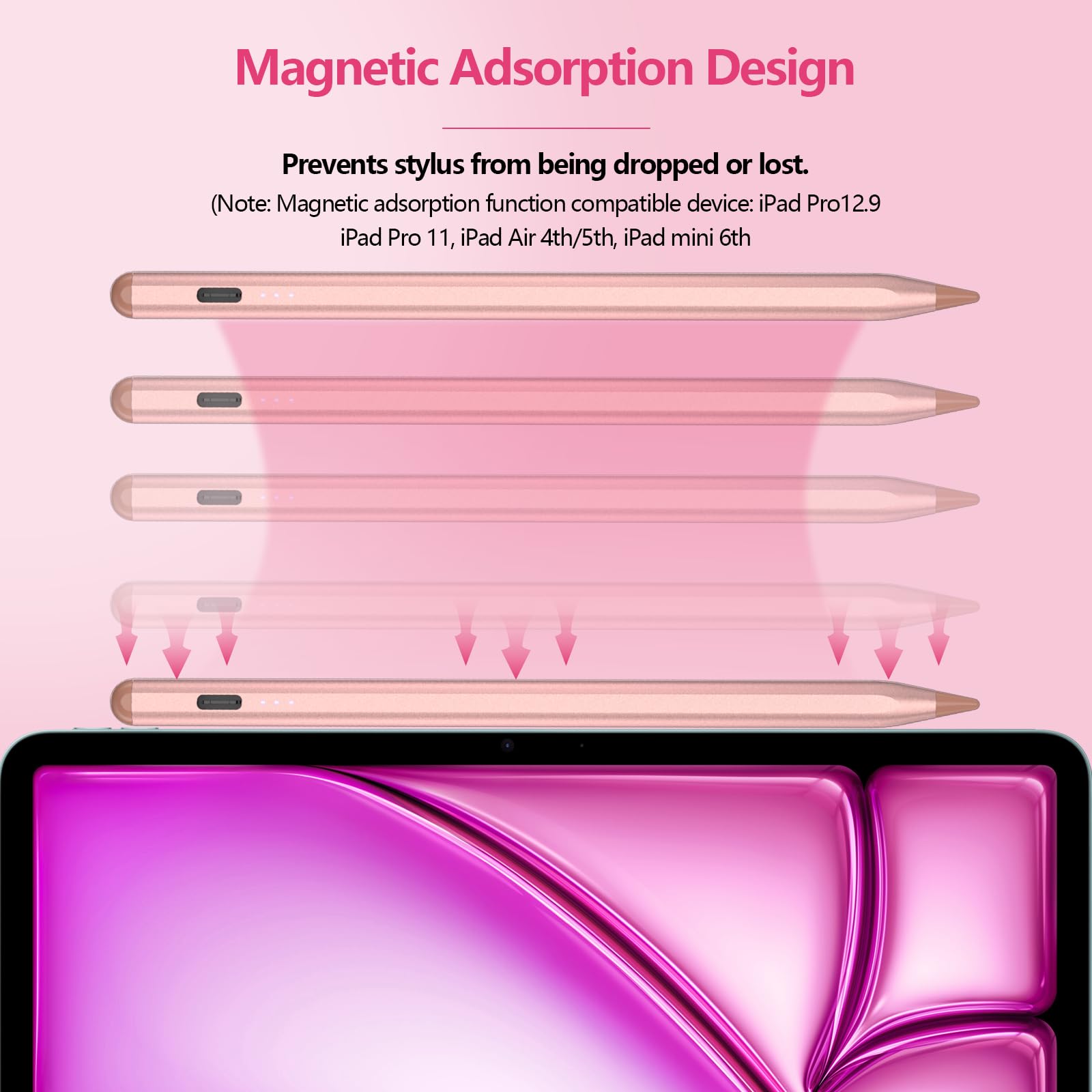 Premium iPad Pencil Stylus - Compatible with iPad 2018-2022, iPad 10/9/8/7/6th Gen, Air 5/4/3, Pro 11/12.9