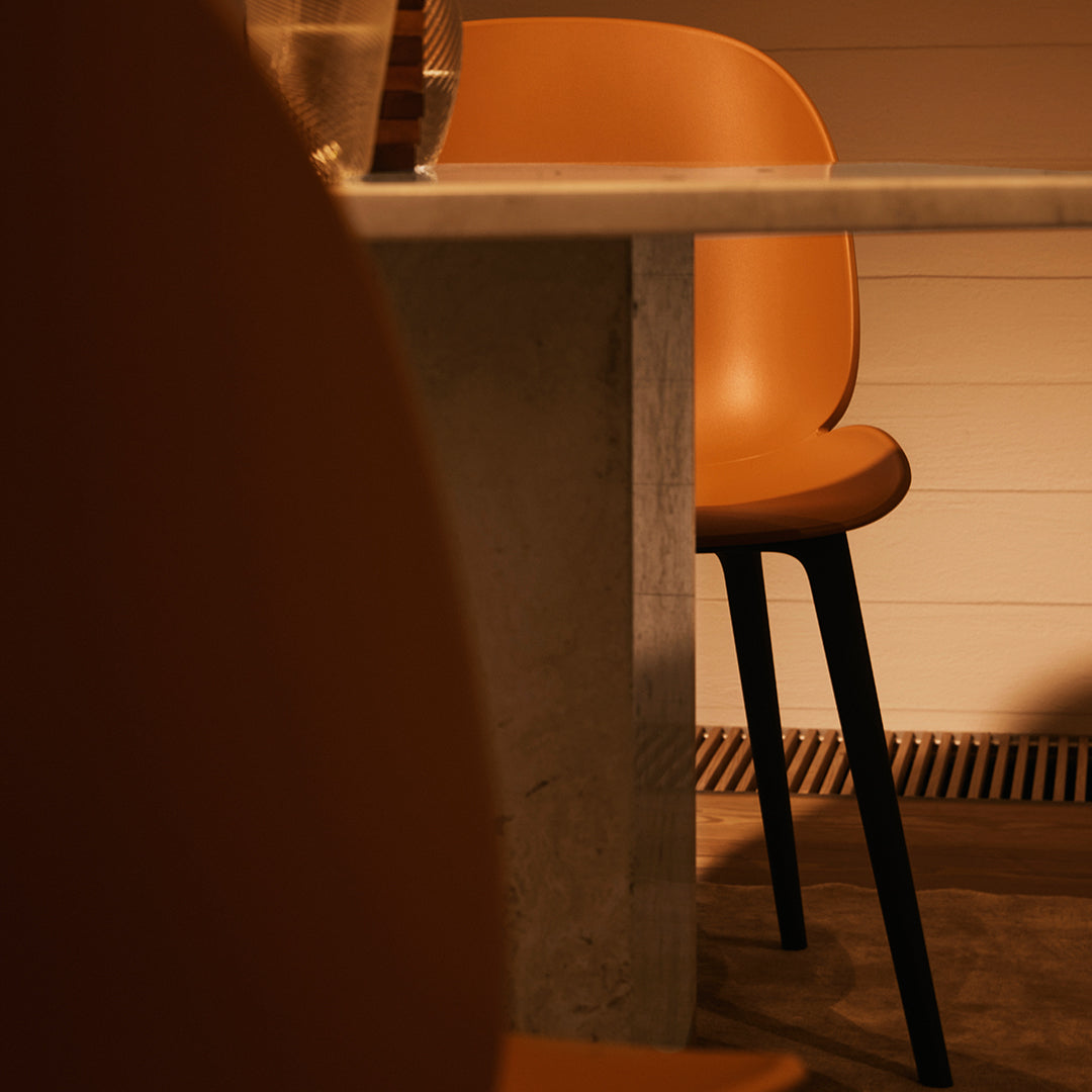 Stylish Beetle Dining Chair with Black Plastic Base - Modern Kitchen & Dining Room Furniture for Home & Restaurant Use