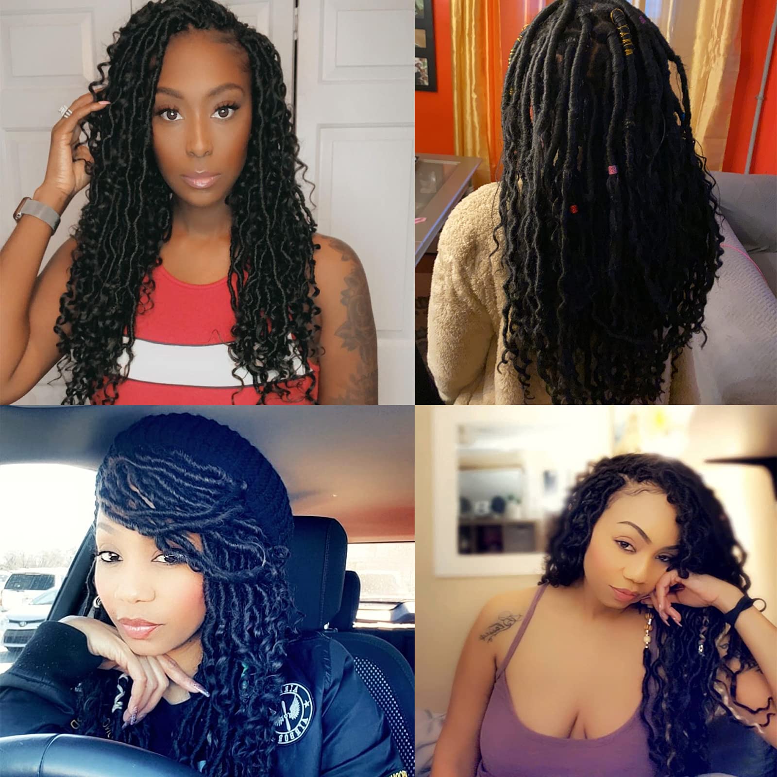 6 Packs 26 Inch Goddess Locs Crochet Hair - 1B Black Curly Faux Locs Braiding Hair for Women | Perfect for Boho, Hippie, and Protective Styles | Salon-Quality Synthetic Hair for Natural Look & Easy Styling