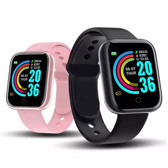 Pink Smart Watch with Blood Oxygen & Heart Rate Monitor for Fitness & Health Tracking - Android & iOS Compatible