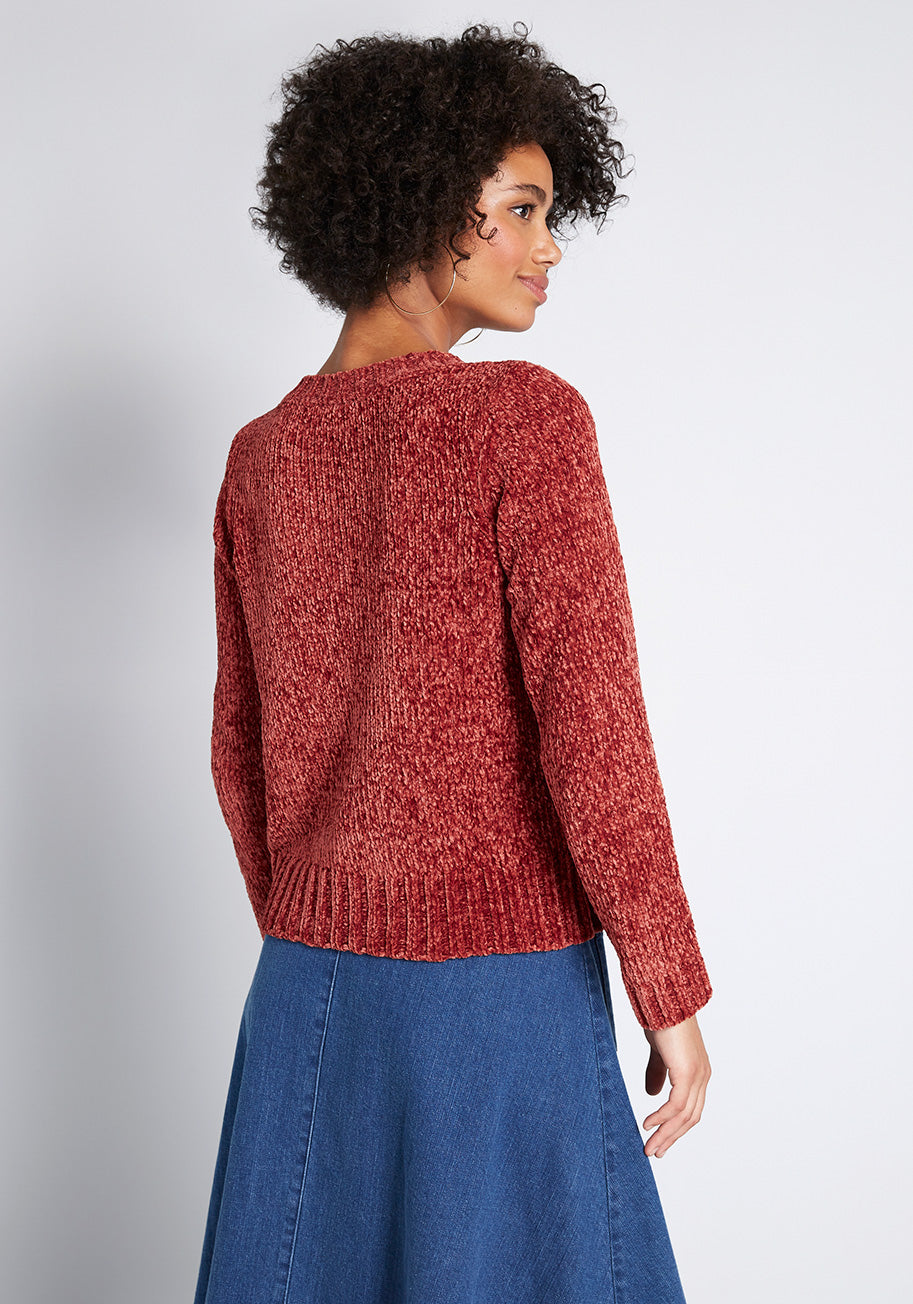 Soft and Cozy Chenille Sweater for Women - Warm Winter Knit Pullover - Perfect for Casual Outings, Office Wear & Holiday Gatherings
