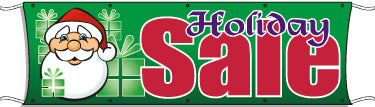 Large Outdoor Holiday Sale Banner with Santa Design - Perfect for Christmas Promotions, Storefront Decorations, and Seasonal Events