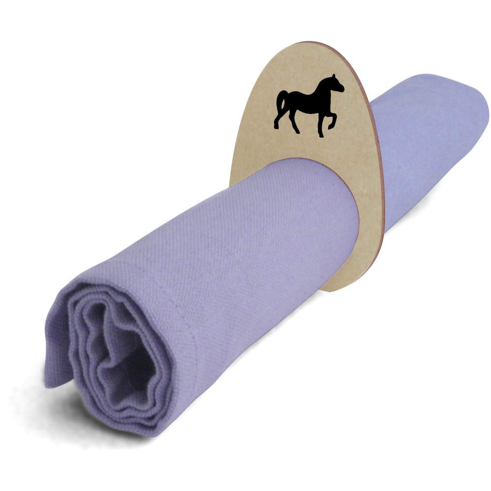 5 Pack Wooden Standing Horse Napkin Rings - Elegant Tableware for Weddings, Parties & Holiday Dining Decor (NR00030831)