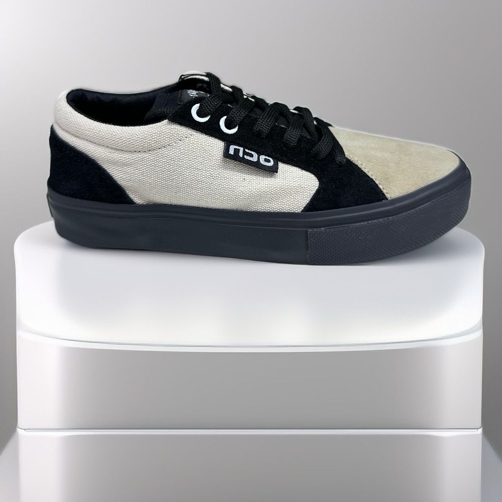 OCN H Combination Art Sneakers for Women - Beige & Black Casual Walking Shoes | Perfect for Work, Travel & Everyday Wear
