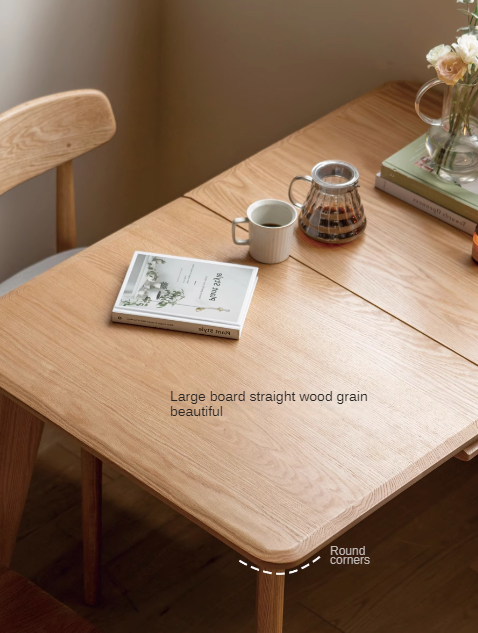 Solid Oak & Ash Wood Nordic Wall Mounted Extendable Dining Table - Space Saving Retractable Design for Small Apartments & Modern Homes