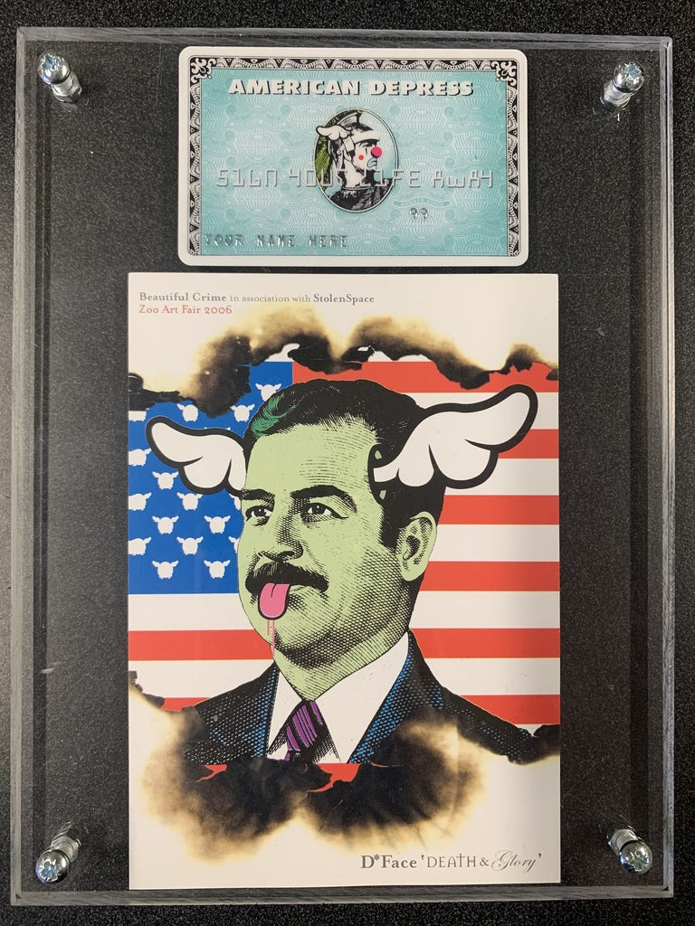 D*FACE American Depress Card & Saddamed Show Set - Limited Edition 2008 - Urban Street Art Collectible for Home Decor & Pop Culture Enthusiasts