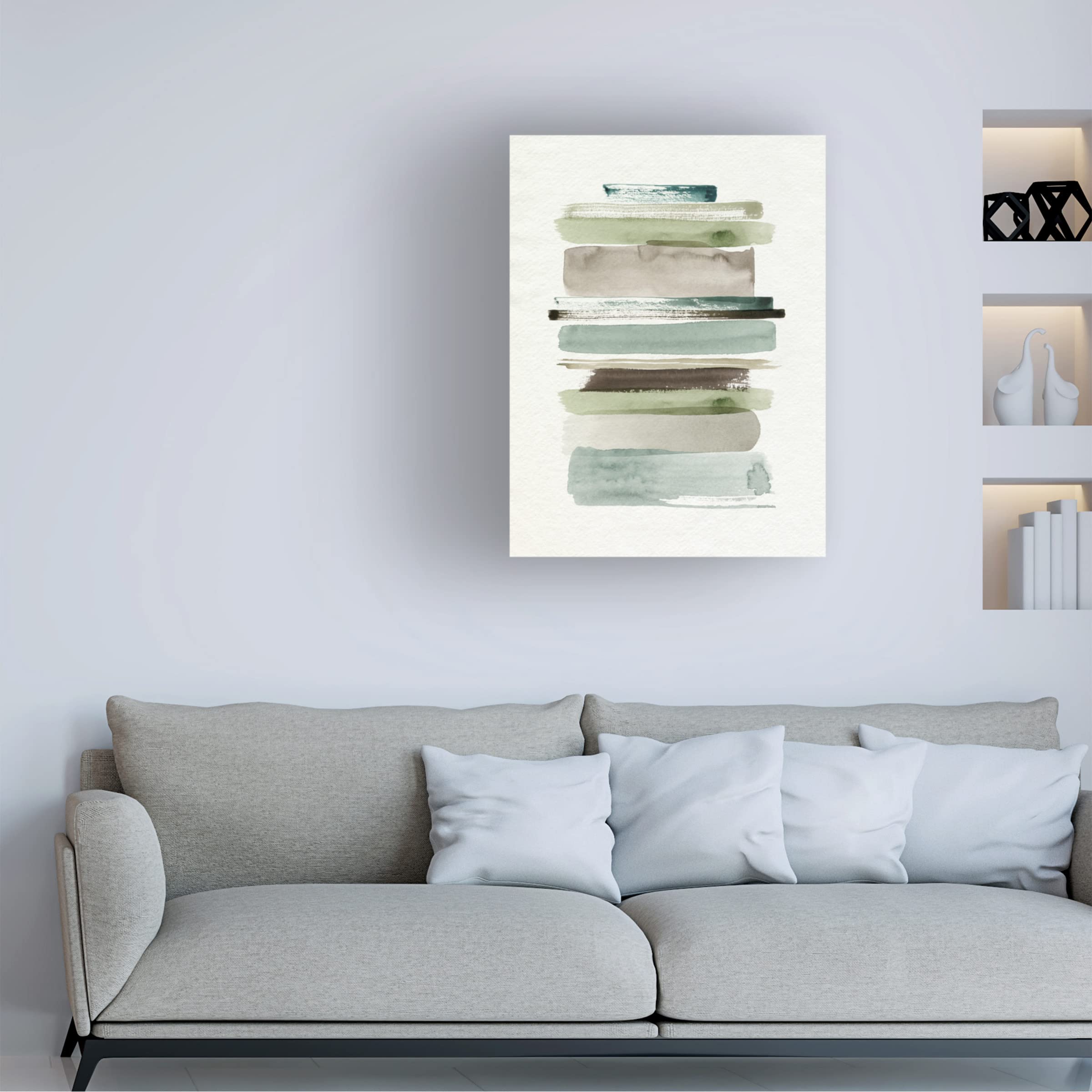 Grace Popp 'Grass Stains II' Canvas Wall Art Print - Modern Botanical Nature Painting for Living Room, Bedroom & Office Decor