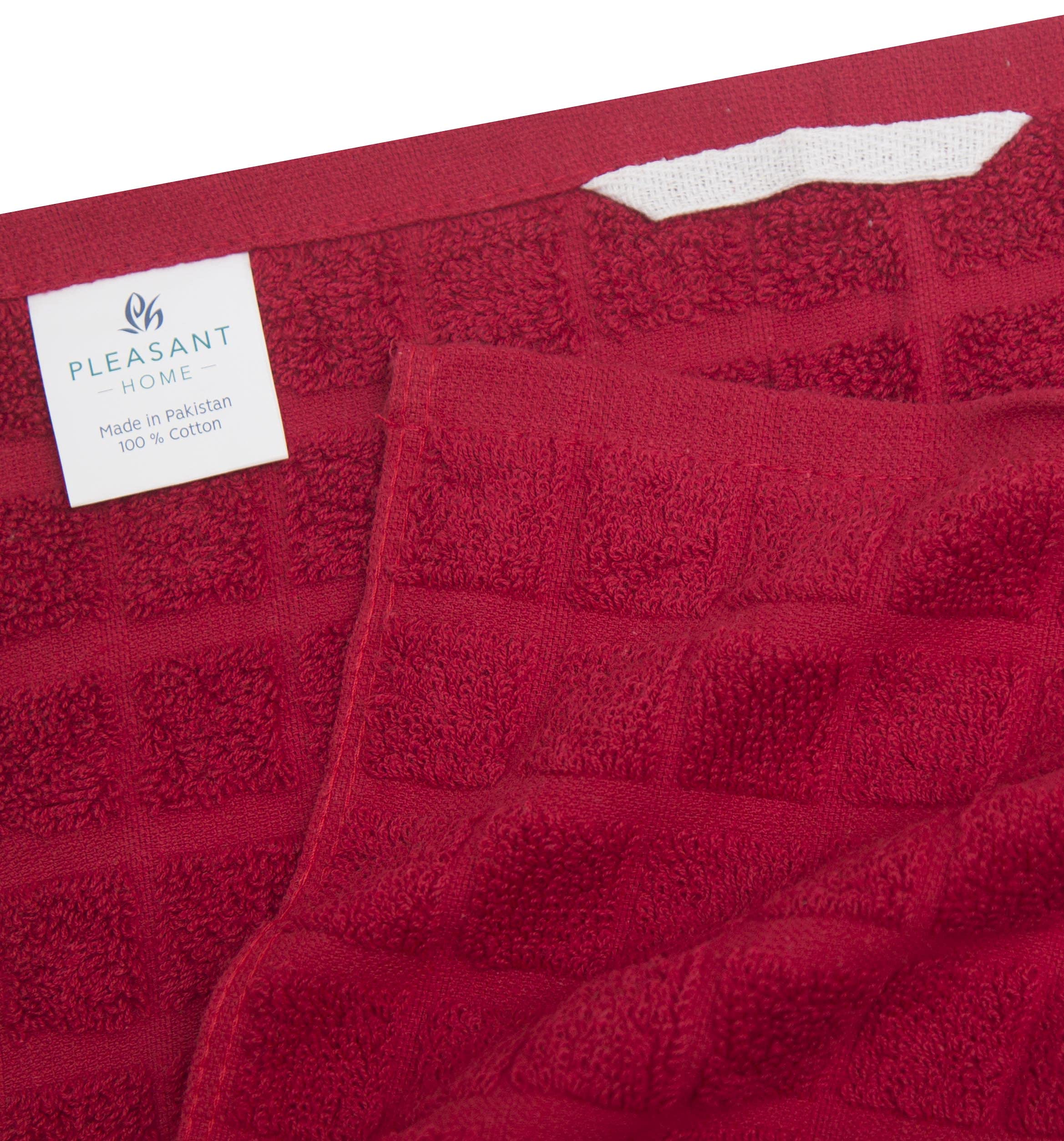 Premium Cotton Kitchen Towels Set (16”x26”, 6 Pack) - Extra Large Absorbent Dish Towels with Checkered Pattern - 400 GSM Tea Towels for Drying Dishes, Hands & Countertops - Ideal for Kitchen, Restaurant & Home Use (Red)