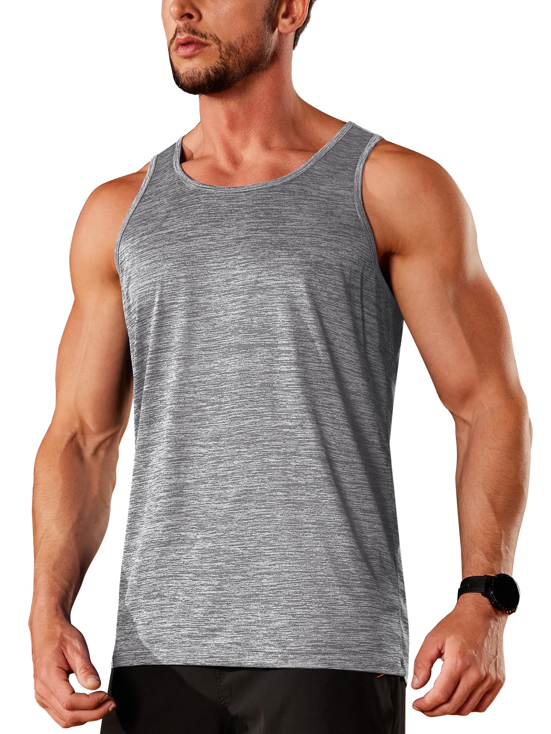 TACVASEN Men's Quick Dry Sleeveless Tank Top - Moisture Wicking Workout Shirt for Gym, Bodybuilding & Athletic Performance | Ideal for Running, Training & Summer Outdoor Activities