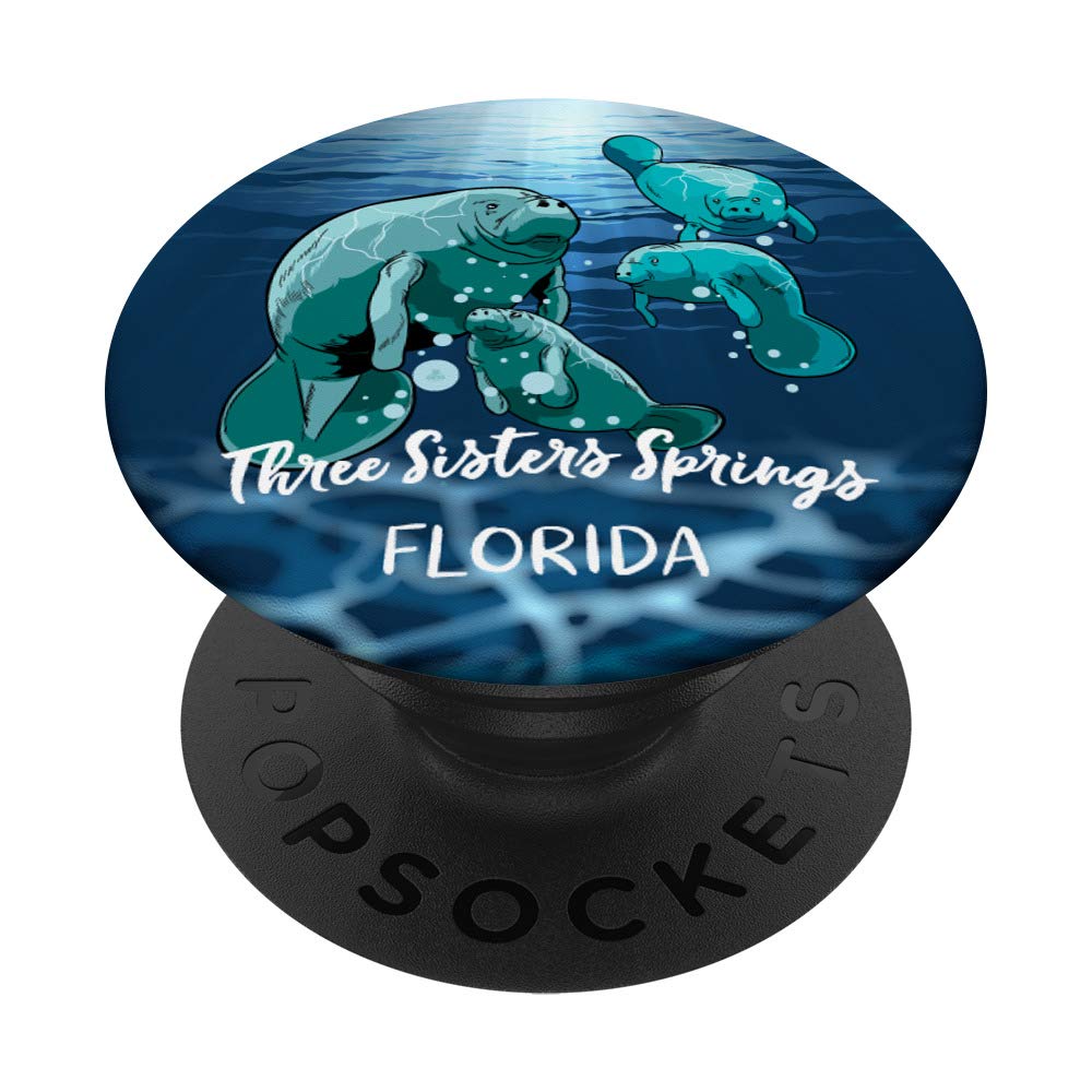 Three Sisters Springs Manatee Florida PopSockets - Phone Grip & Stand for iPhone, Samsung, Tablets - Perfect Travel & Outdoor Gift for Men & Women