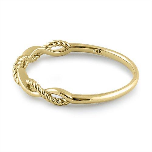 14K Yellow Gold Twisted Rope Ring for Women - Durable Solid Gold Jewelry for Everyday Wear, Anniversary Gifts & Special Occasions