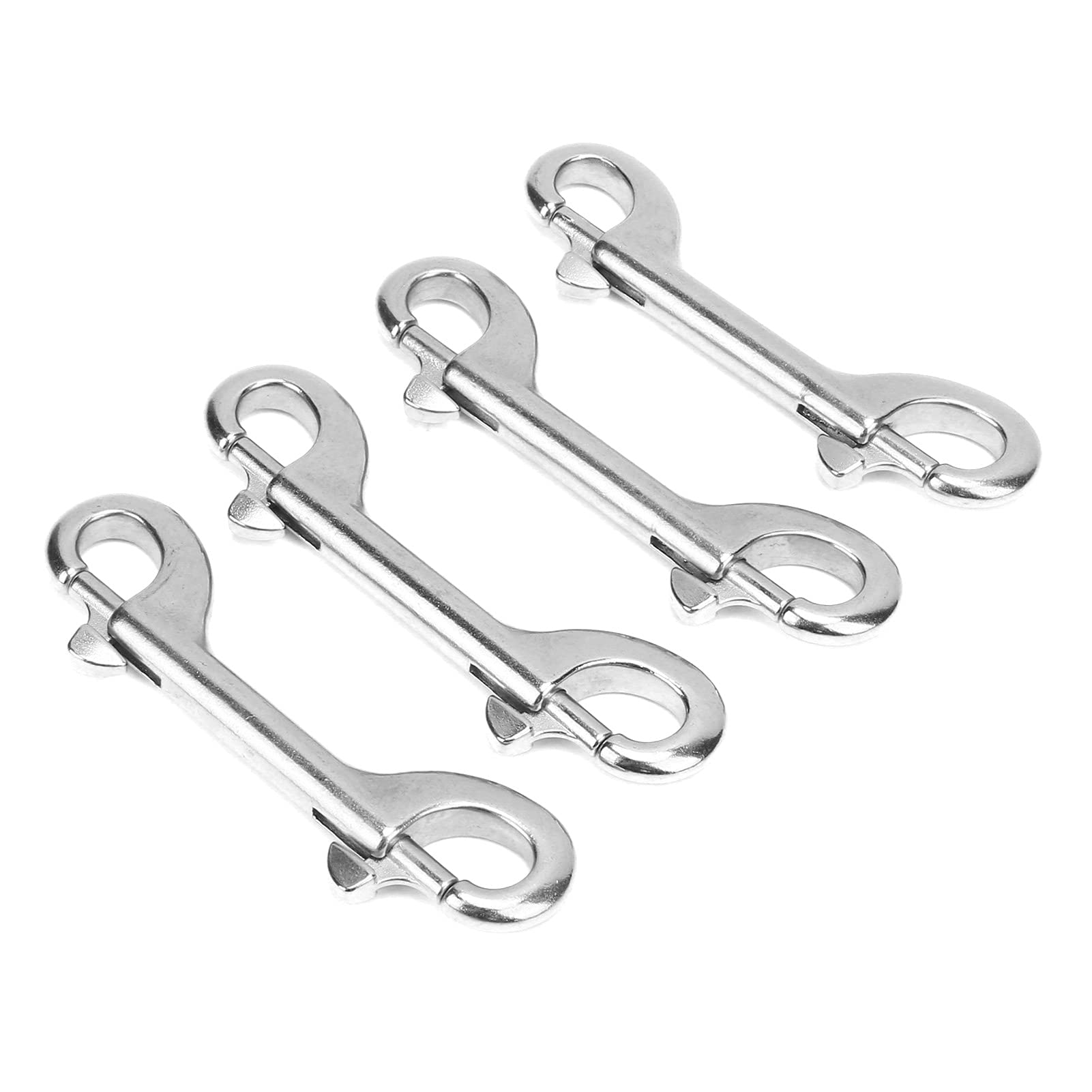 Stainless Steel Double Ended Bolt Snap Hooks - Heavy Duty Diving Clips for Scuba Gear, Pet Feed Buckets, Hammocks & Horse Tack | Marine & Outdoor Use