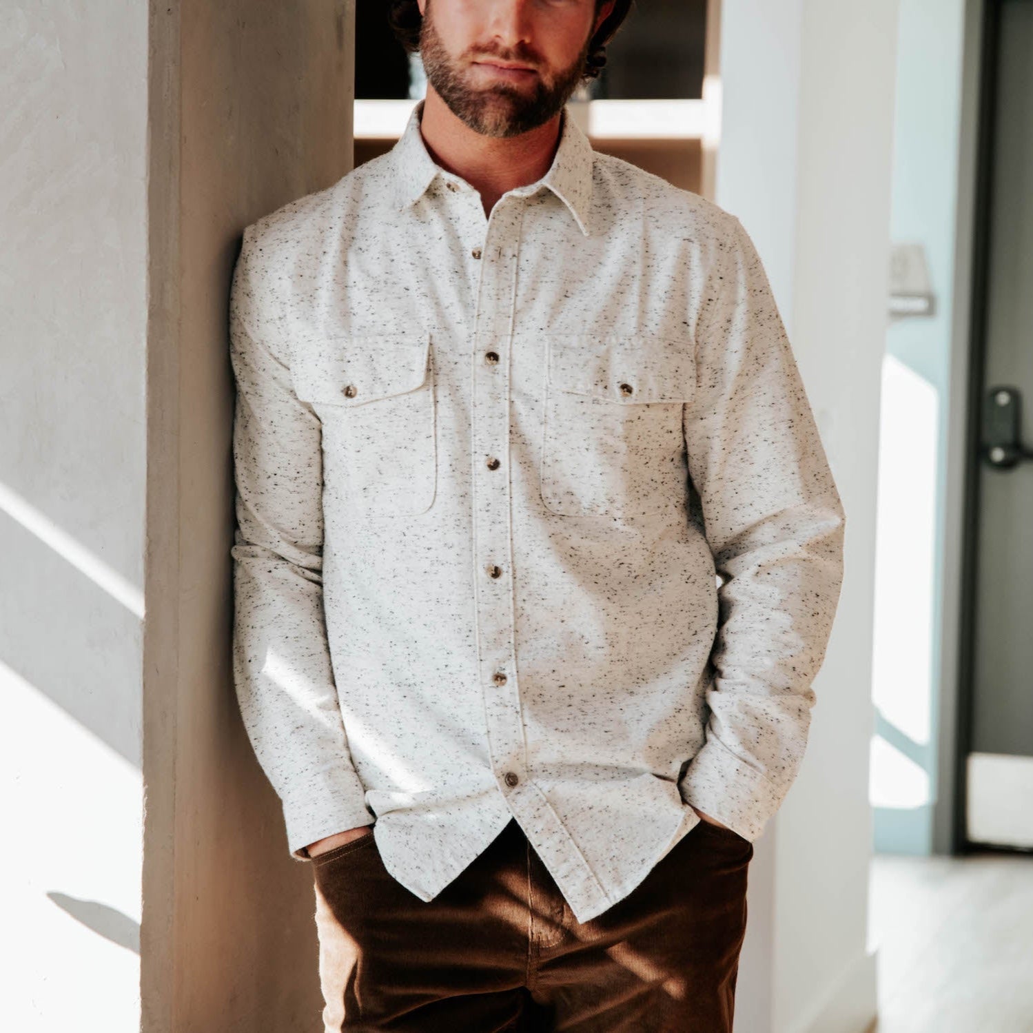 Everett Pocket Shirt for Men - Classic Casual Button Down Shirt with Chest Pocket | Perfect for Office, Travel & Everyday Wear