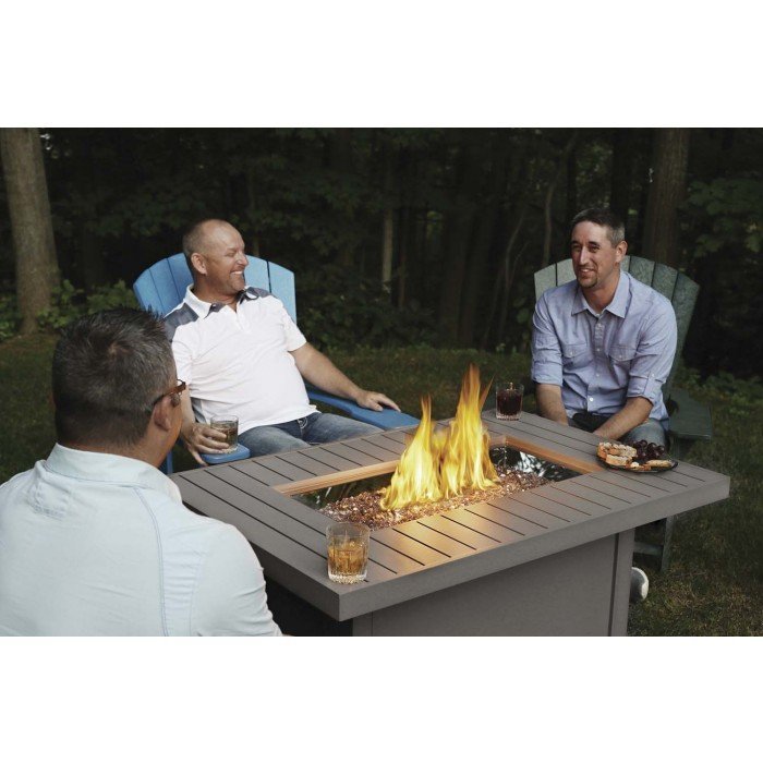 Napoleon Hamptons Rectangular Patio Flame Fire Table - Outdoor Gas Fire Pit for Backyard, Deck, or Garden - Perfect for Entertaining and Relaxing