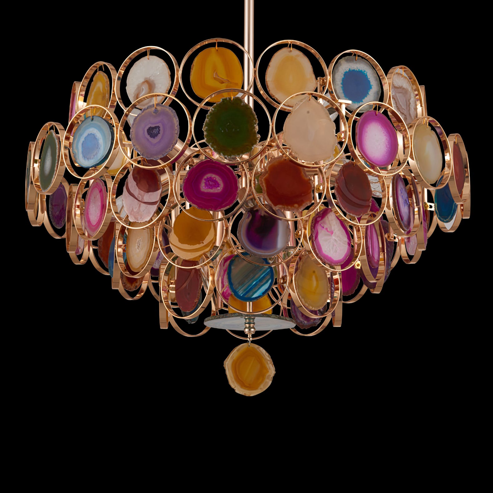 Natural Carnelian Gemstone Chandelier - Handcrafted Bohemian Crystal Beaded Ceiling Light Fixture for Living Room, Dining Room & Bedroom Decor
