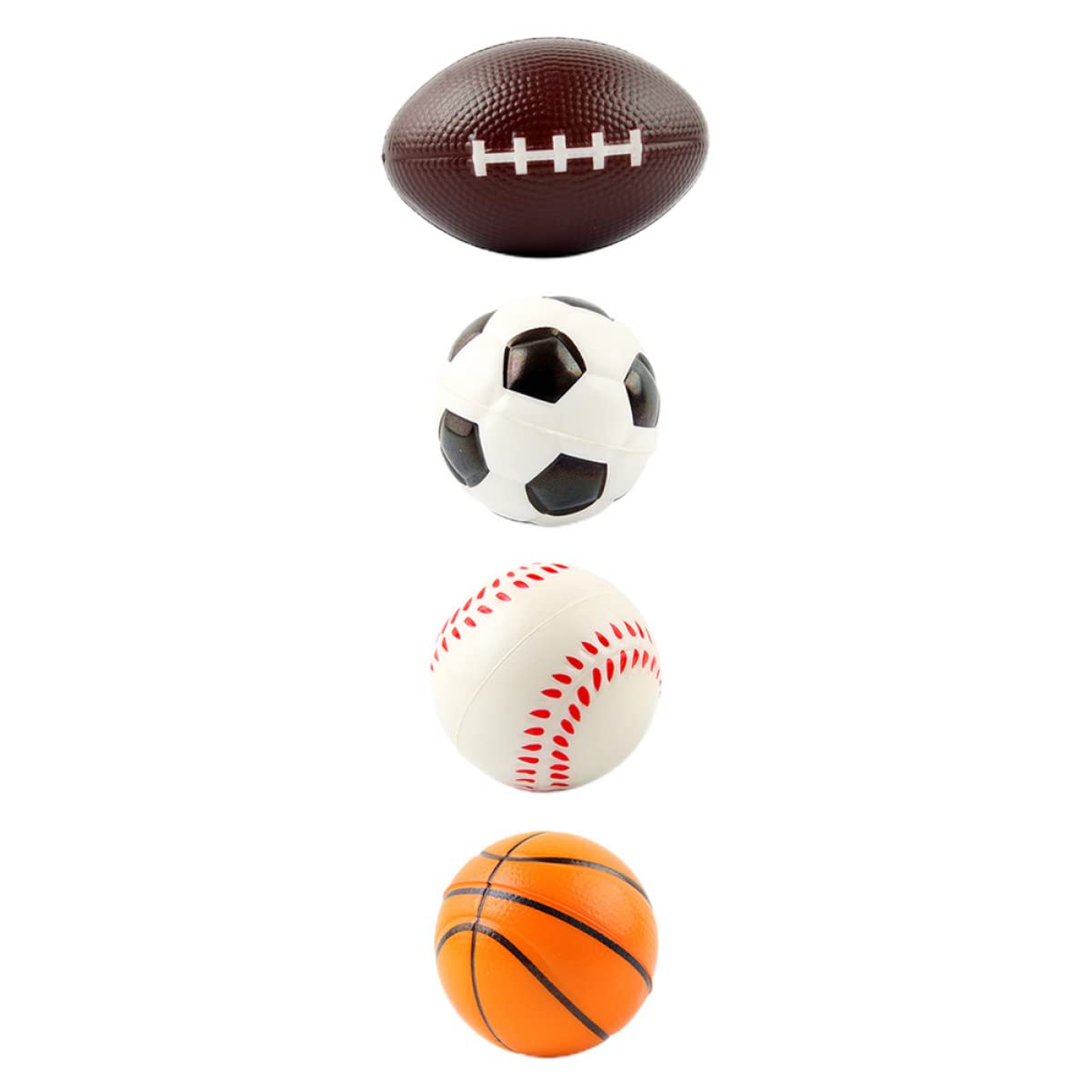 BESPORTBLE 8-Pack Mini Foam Stress Balls - Soft Stretchy Football Sports Balls for Stress Relief, Office Desk Toys, Kids Play & Party Favors