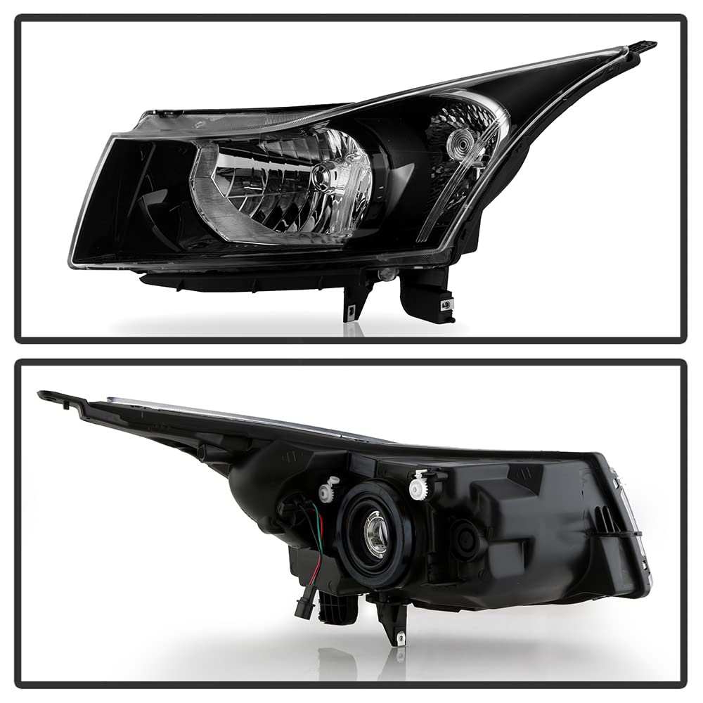 ACANII Black Housing Headlights for 2011-2015 Chevy Cruze - Replacement Headlamps Pair (Driver & Passenger Side) | Improved Night Visibility & Stylish Upgrade for Daily Commuting