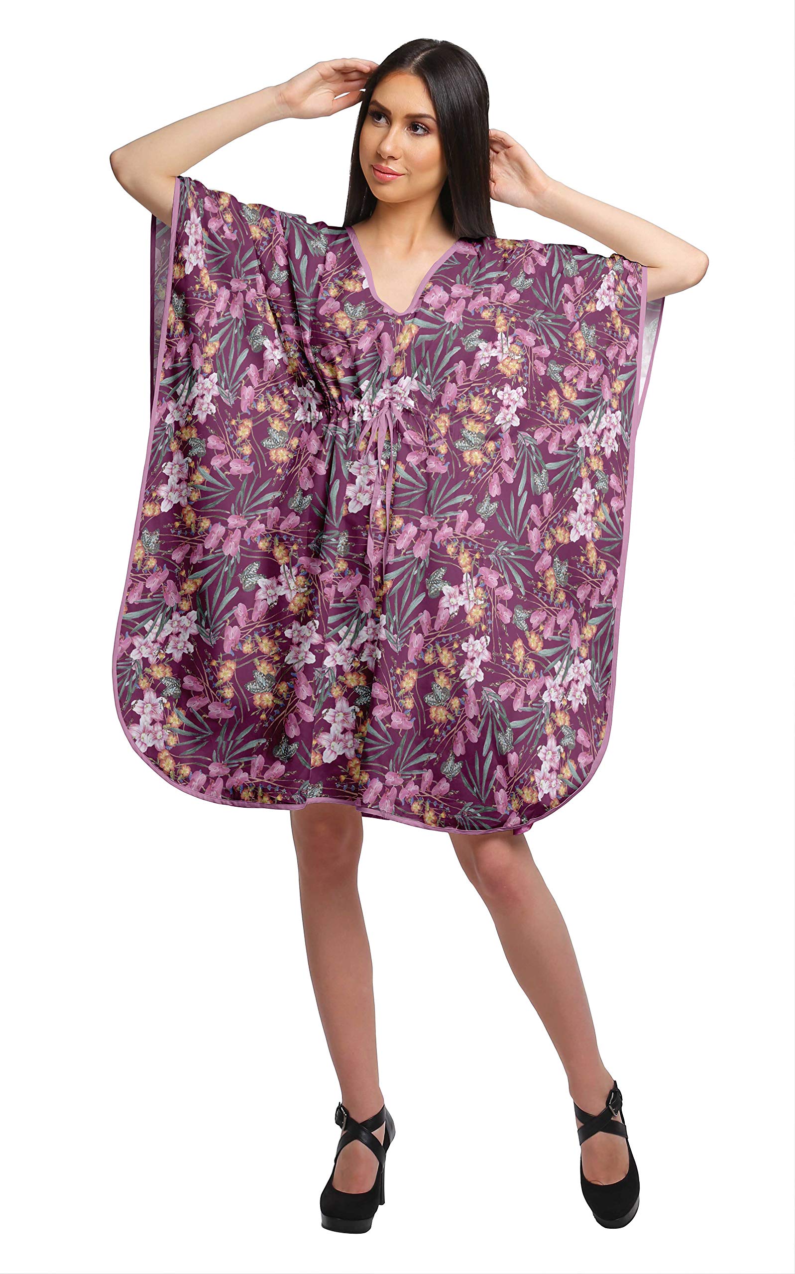 **Women's Moomaya Printed Beach Kaftan Dress - Flowy Bikini Cover Up & Plus Size Caftan for Summer Vacations, Pool Parties & Boho Outfits**