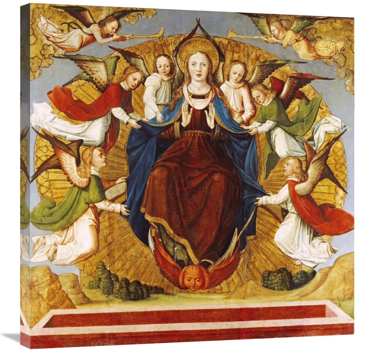 30 Inch The Assumption of The Virgin Art Print - School of Avignon | Religious Home Decor, Church Wall Art, Renaissance Painting Reproduction for Living Room & Bedroom
