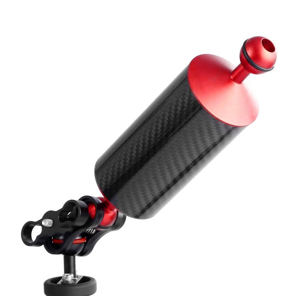 Carbon Fiber Diving Float Arm - 10 Inch Lightweight Underwater Floating Arm for Macro & Wide Angle Photography | Dual Ball Design | Portable Floating Tray for Scuba Diving, Snorkeling & Underwater Camera Stabilization
