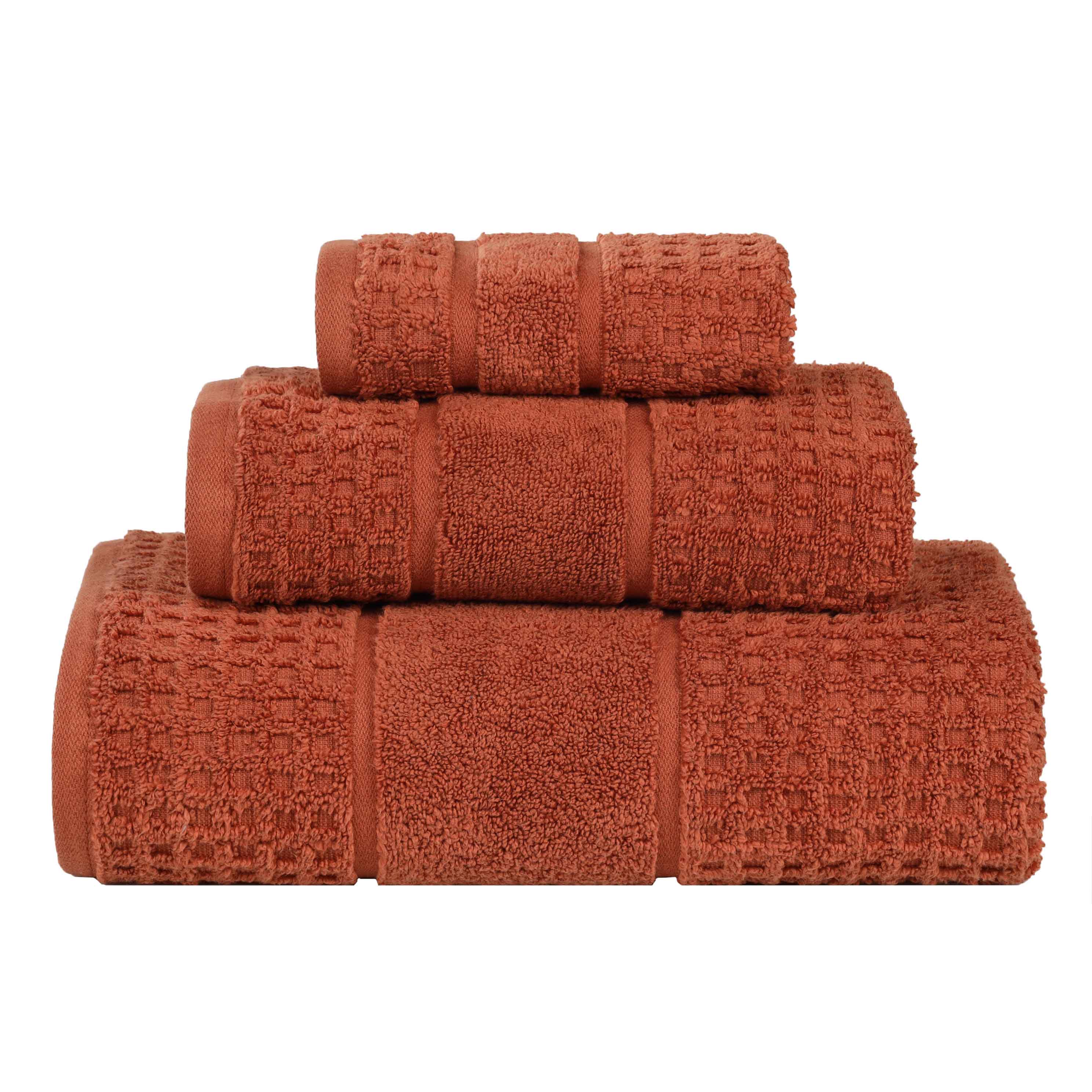 Premium Zero Twist Cotton Waffle Honeycomb Bath Towel Set - Ultra Soft & Highly Absorbent 3-Piece Set for Spa, Bathroom & Luxury Home Use