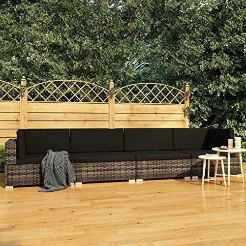 Gray Poly Rattan + Dark Gray Cushions-b