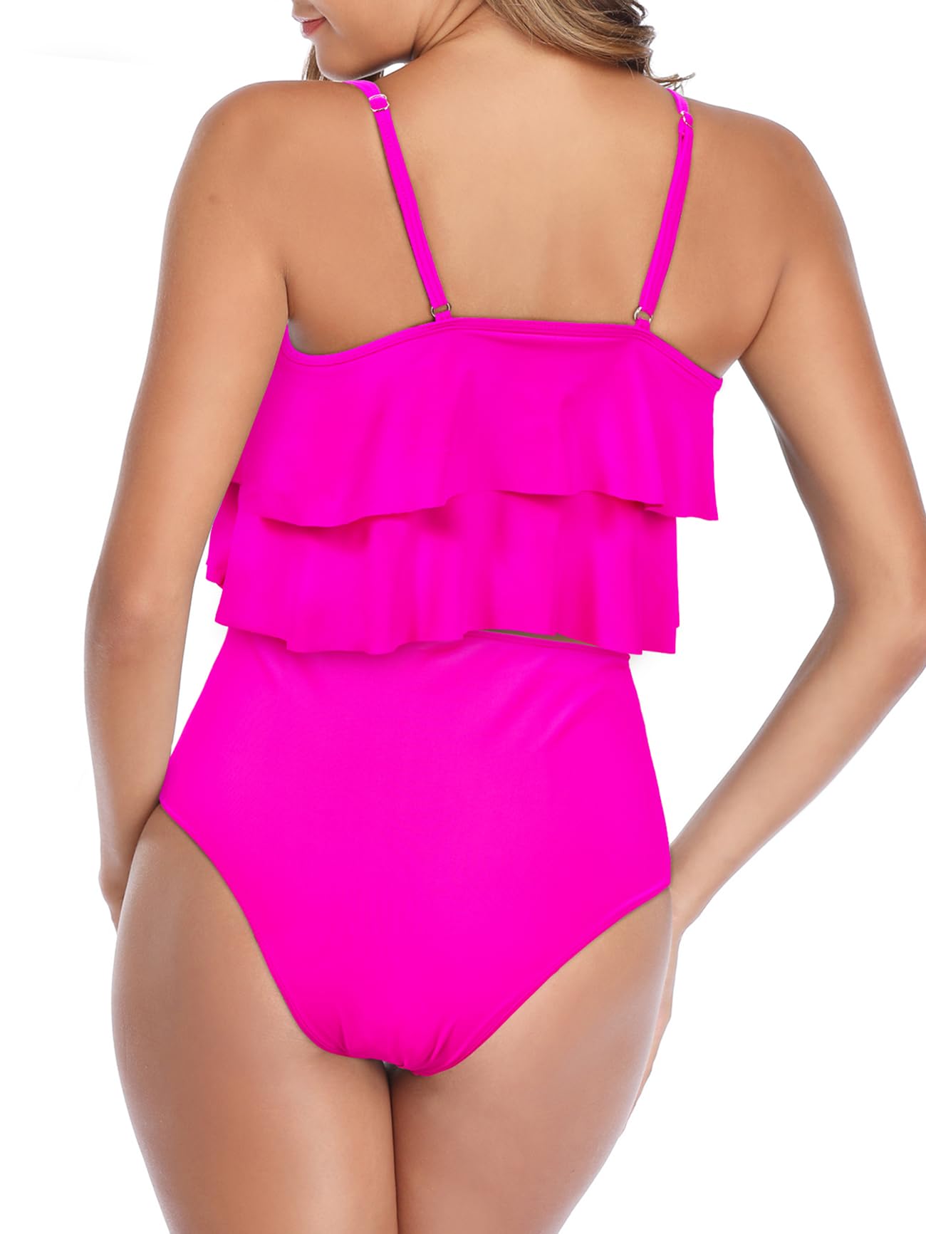 **High Waisted Tankini Swimsuits for Women - Flounce Top Tummy Control Bathing Suits | Trendy & Comfortable Swimwear for Beach, Pool & Vacation**