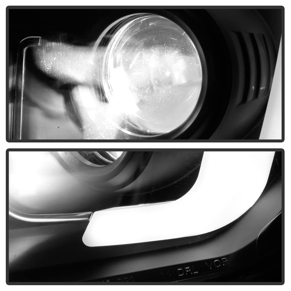 ACANII LED Projector Headlights for 2014-2017 Toyota Tundra SR & SR5 - Built-in LED Tube, Complete Left & Right Assembly - Upgrade Your Night Driving Safety & Style