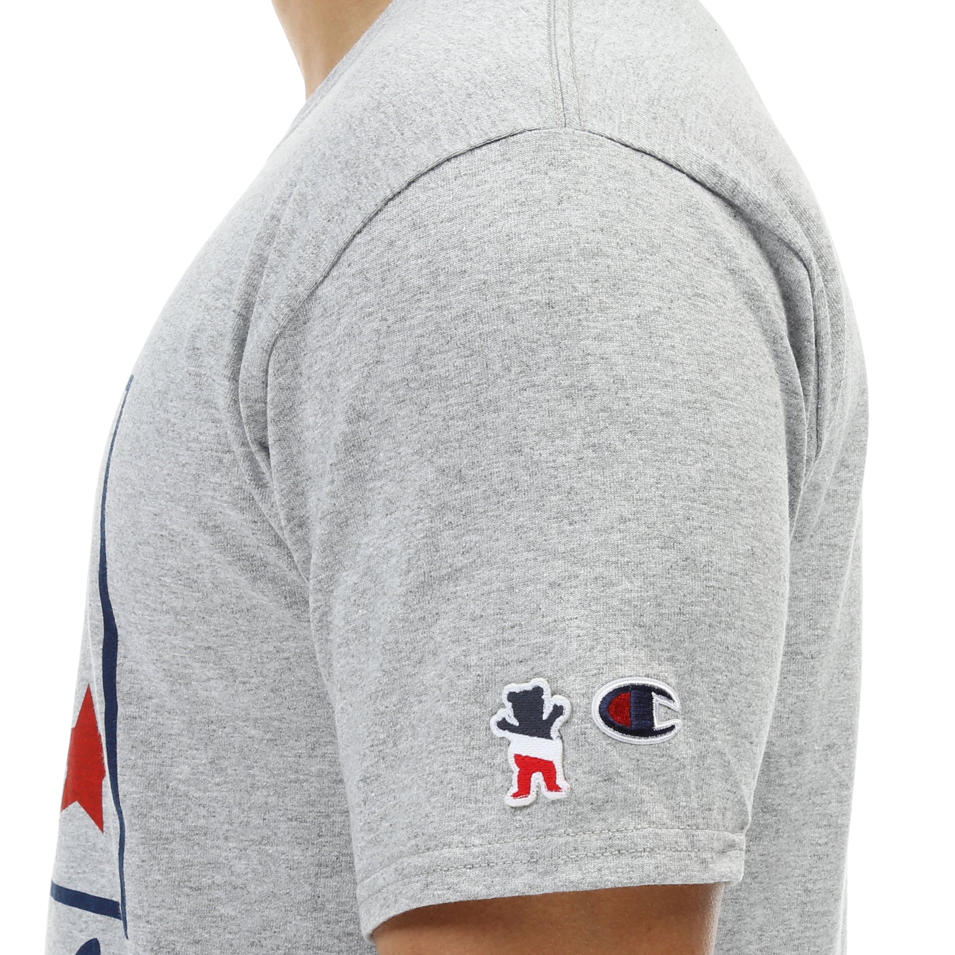 Grizzly x Champion Hardwood Classic T-Shirt - Heather Grey | Men's Casual Streetwear Tee for Everyday Wear & Gym