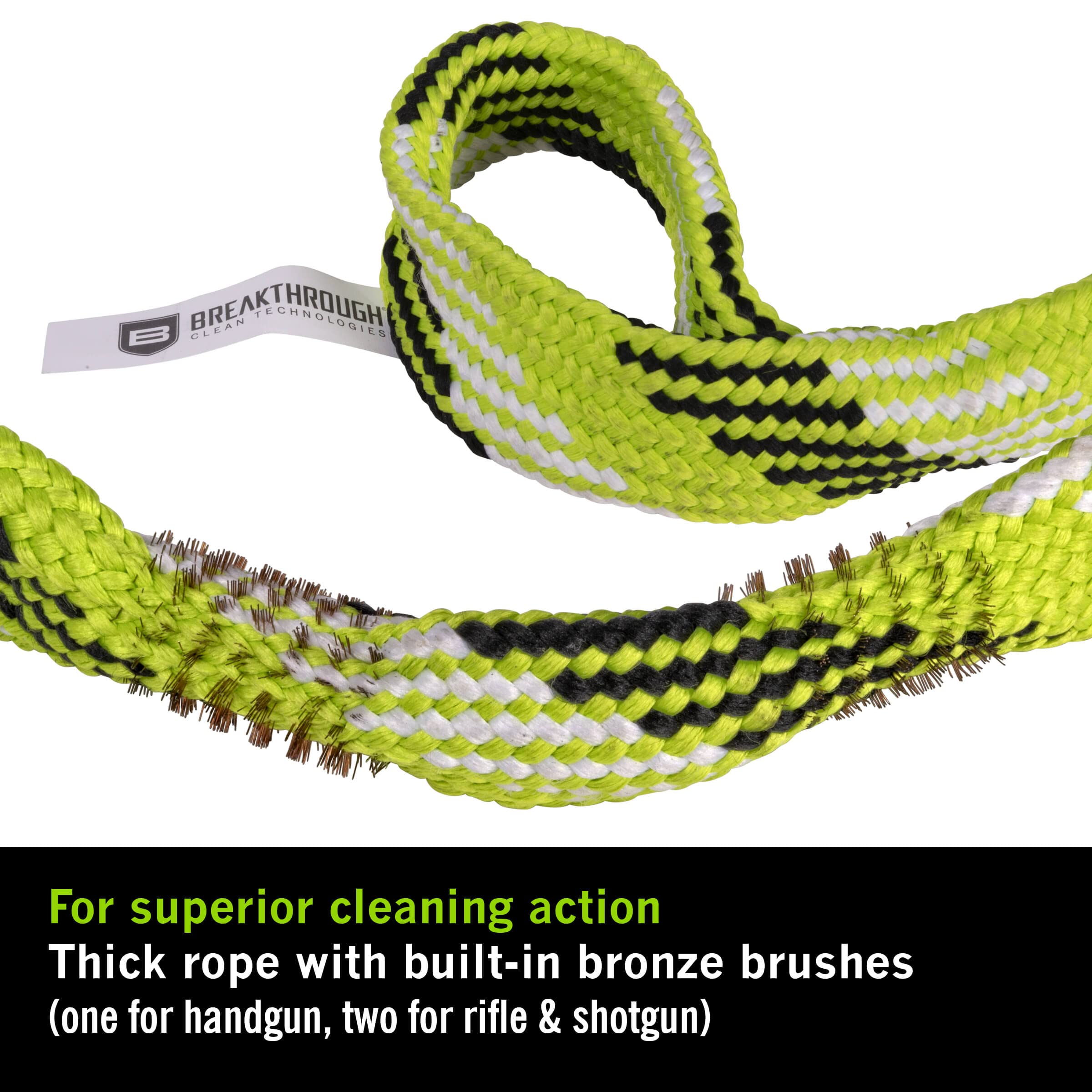 Breakthrough Clean Battle Rope 2.0 Gun Cleaning Kit - Universal for Rifle, Shotgun & Pistol with EVA Storage Case & Brass Handle - Perfect for Firearm Maintenance at Home, Range or Hunting