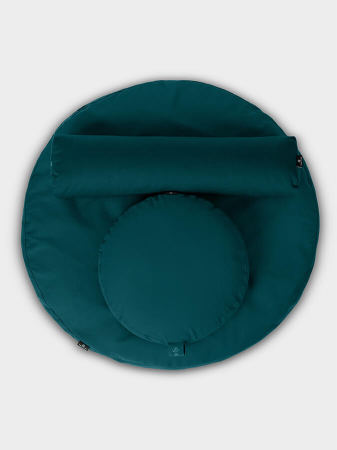 Organic Round Yoga Meditation Cushion Set - Zafu & Zabuton for Comfortable Seated Practice | Perfect for Yoga Studios, Home Meditation & Pranayama Breathing Exercises